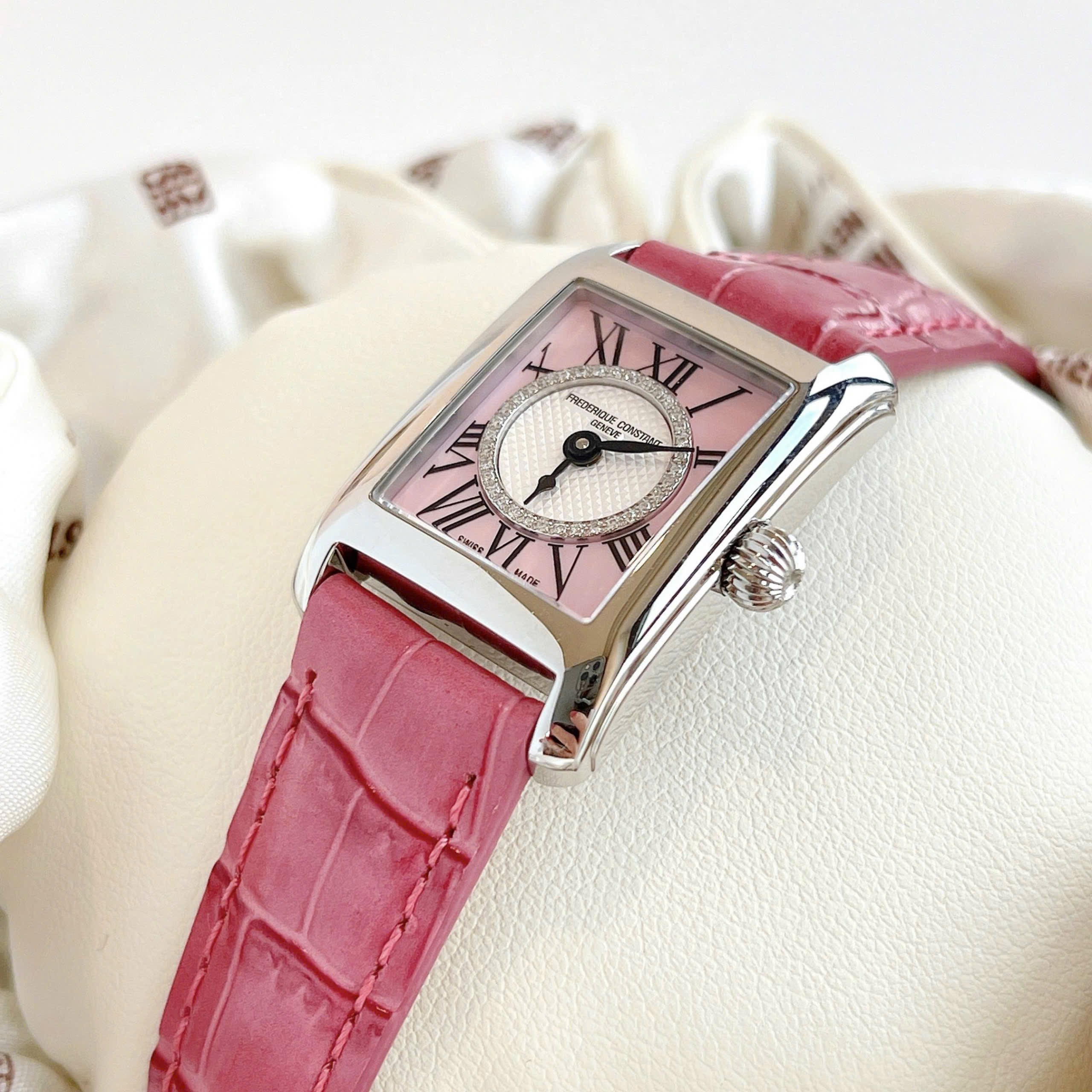 Ảnh 4 của (ĐỒNG HỒ NỮ) Frederique Constant Quartz FC-200MPWCD16-PR ( FC-200MPWCD16PR) Carrée Pink Ribbon Special