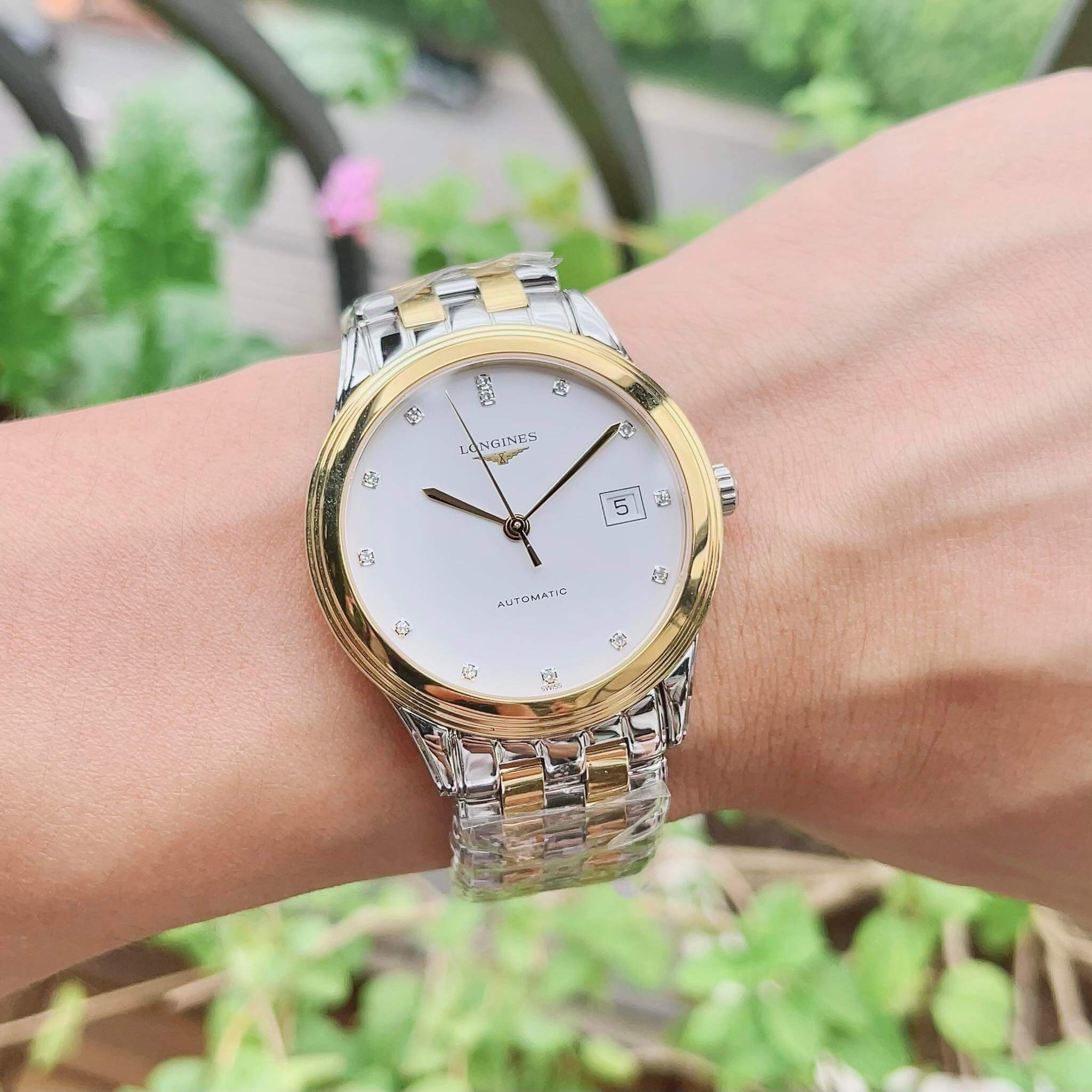 Ảnh 3 của (ĐỒNG HỒ NAM) (New)  Longines L4.974.3.27.7 Flagship Date Diamond Demi L49743277 38.5mm