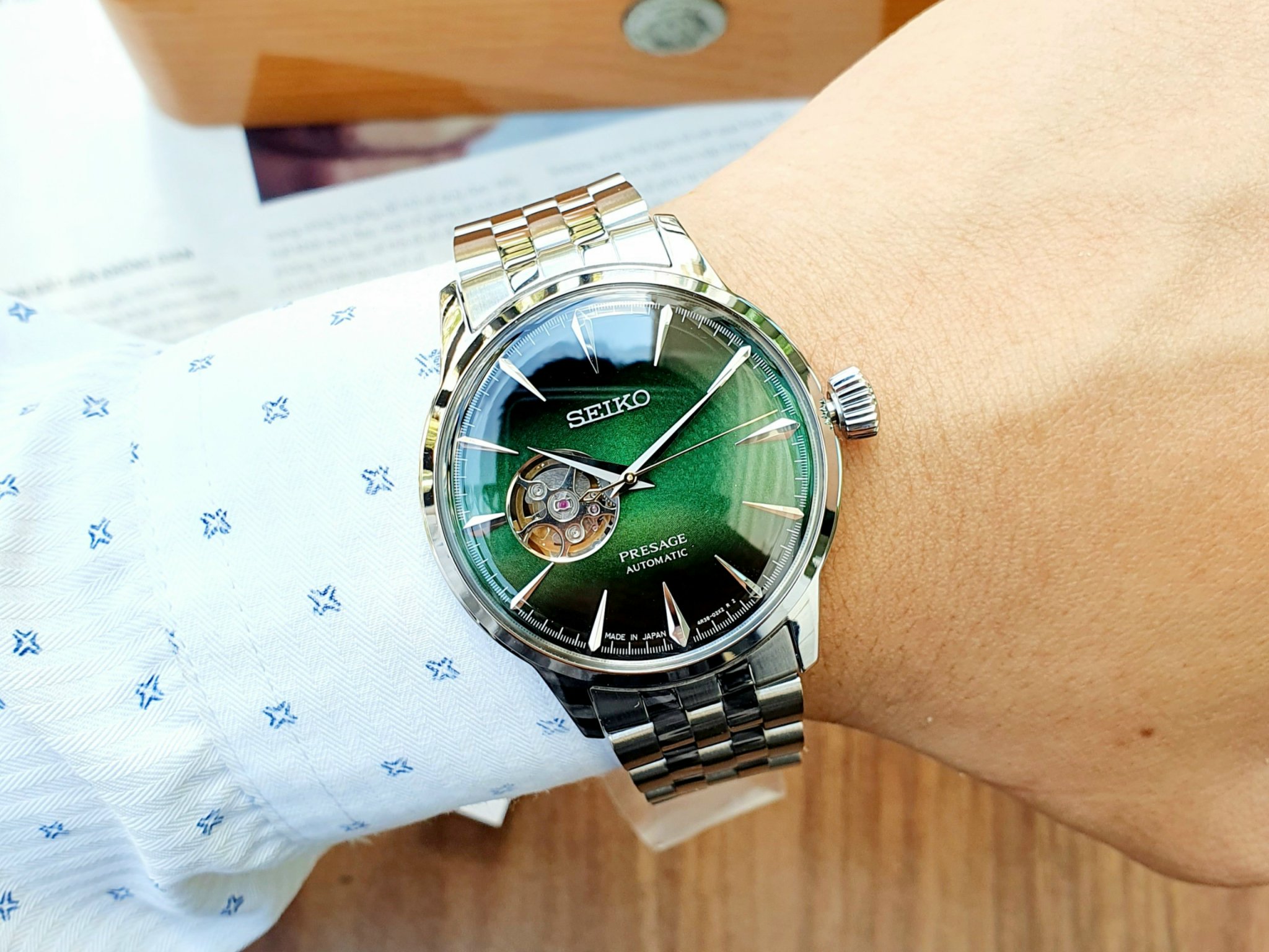 Ảnh 3 của (ĐỒNG HỒ NAM) Seiko Presage Cocktail SSA441J1 ( SSA441 ) 40.5mm Time 'Grasshopper' Made In Japan- SARY201