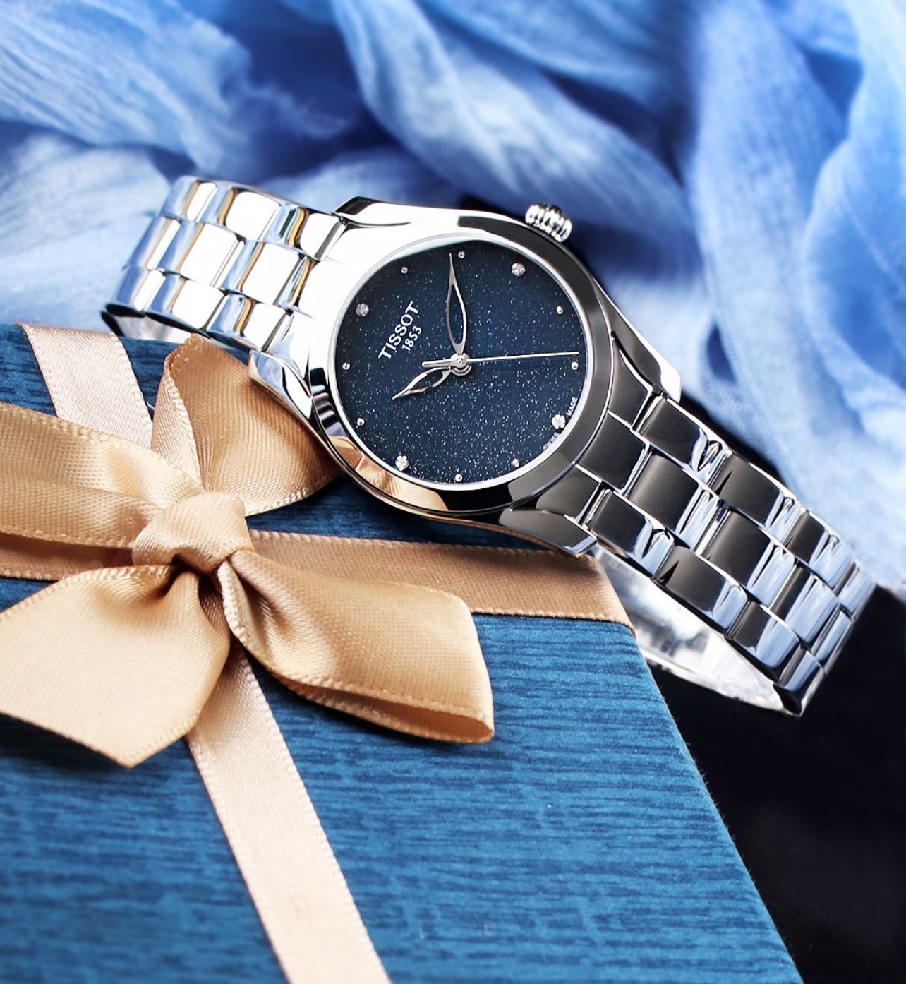 Ảnh 7 của (ĐỒNG HỒ NỮ) Tissot T-Wave Diamond Blue Dial Ladies T112.210.11.046.00 ( T1122101104600 ) 30mm