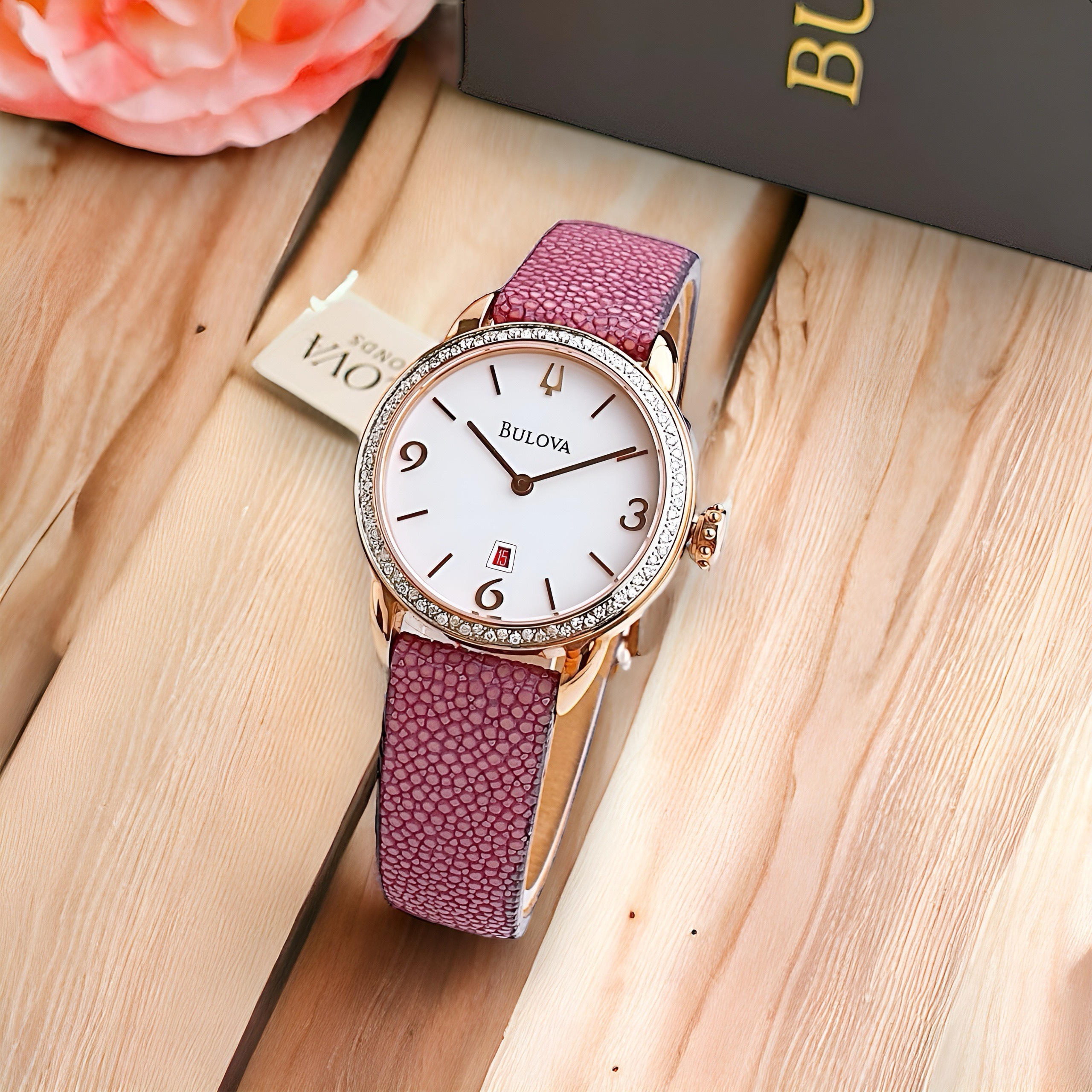 (ĐỒNG HỒ NỮ) Bulova 98R196 Diamond Gallery Collection Watch 32mm