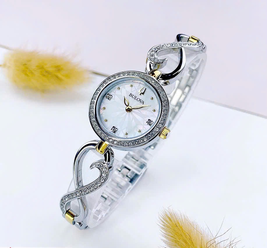 Ảnh 3 của (ĐỒNG HỒ NỮ) Bulova Crystal Quartz Silver Watch 24mm 98X120