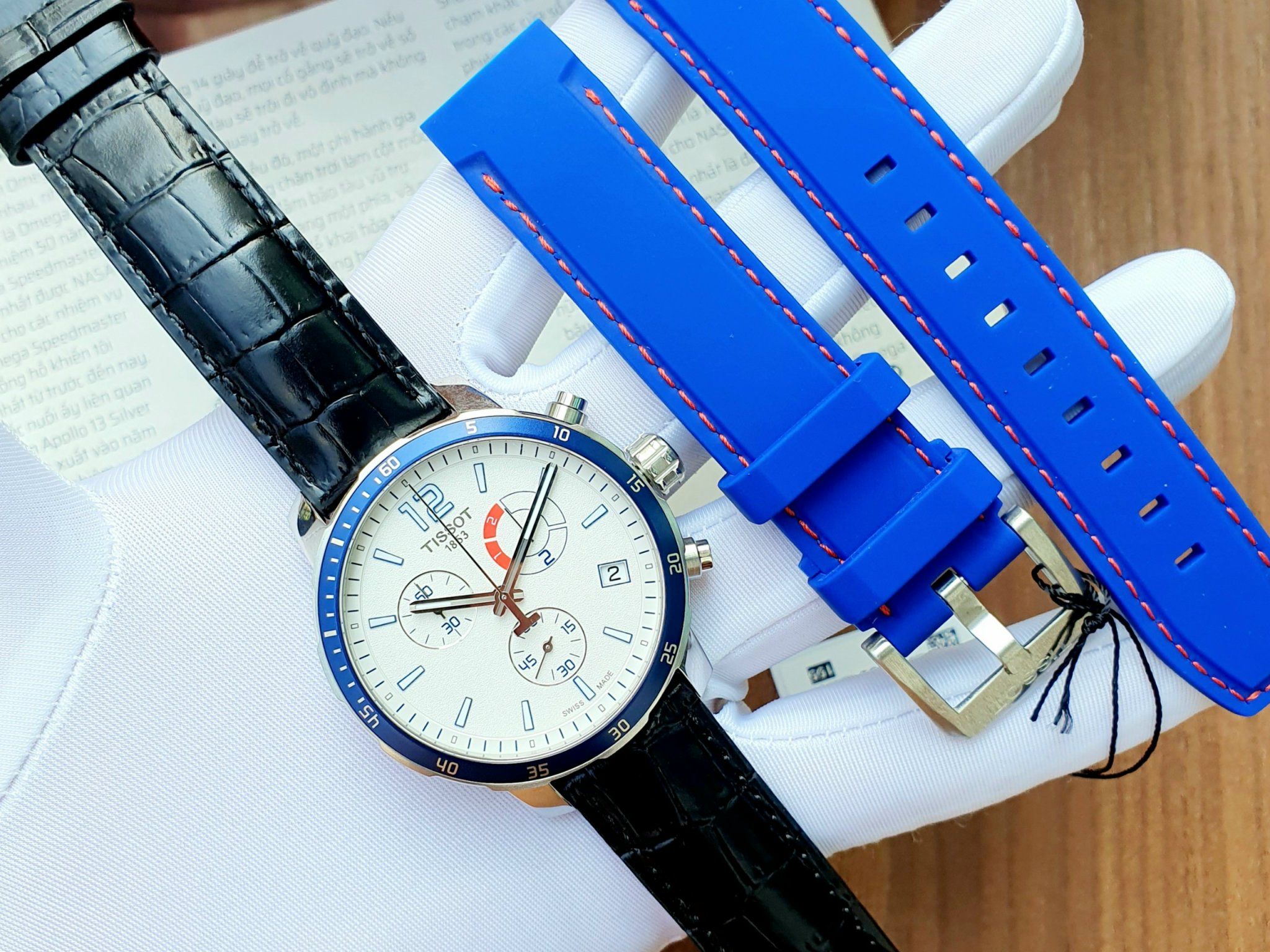 (ĐỒNG HỒ NAM) (New) Tissot Quartz T095.449.17.037.00 Quickster Chrono Football ( T0954491703700 )