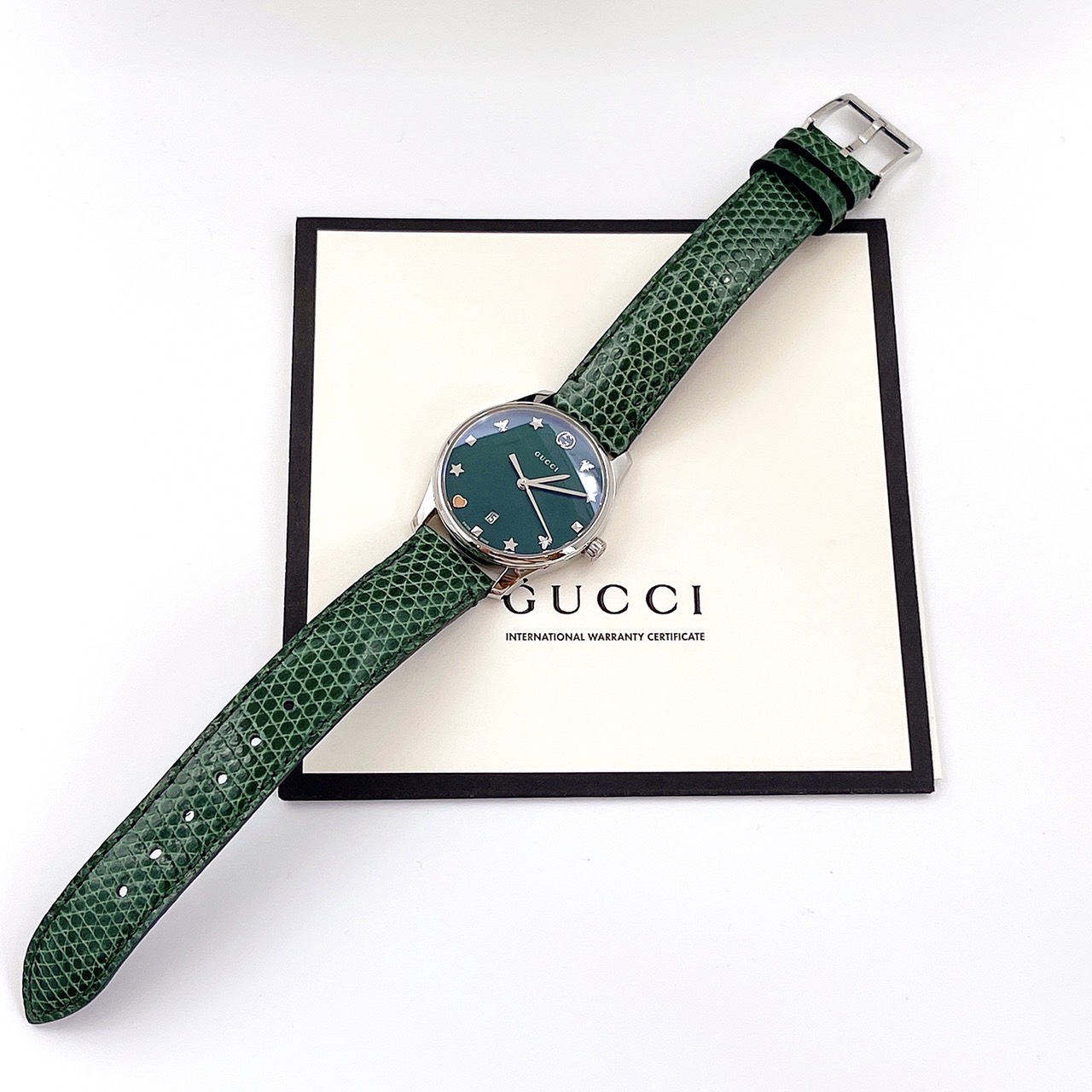 Ảnh 6 của (ĐỒNG HỒ NỮ) Gucci G-Timeless Green Mother of Pearl Dial YA1264042 36mm
