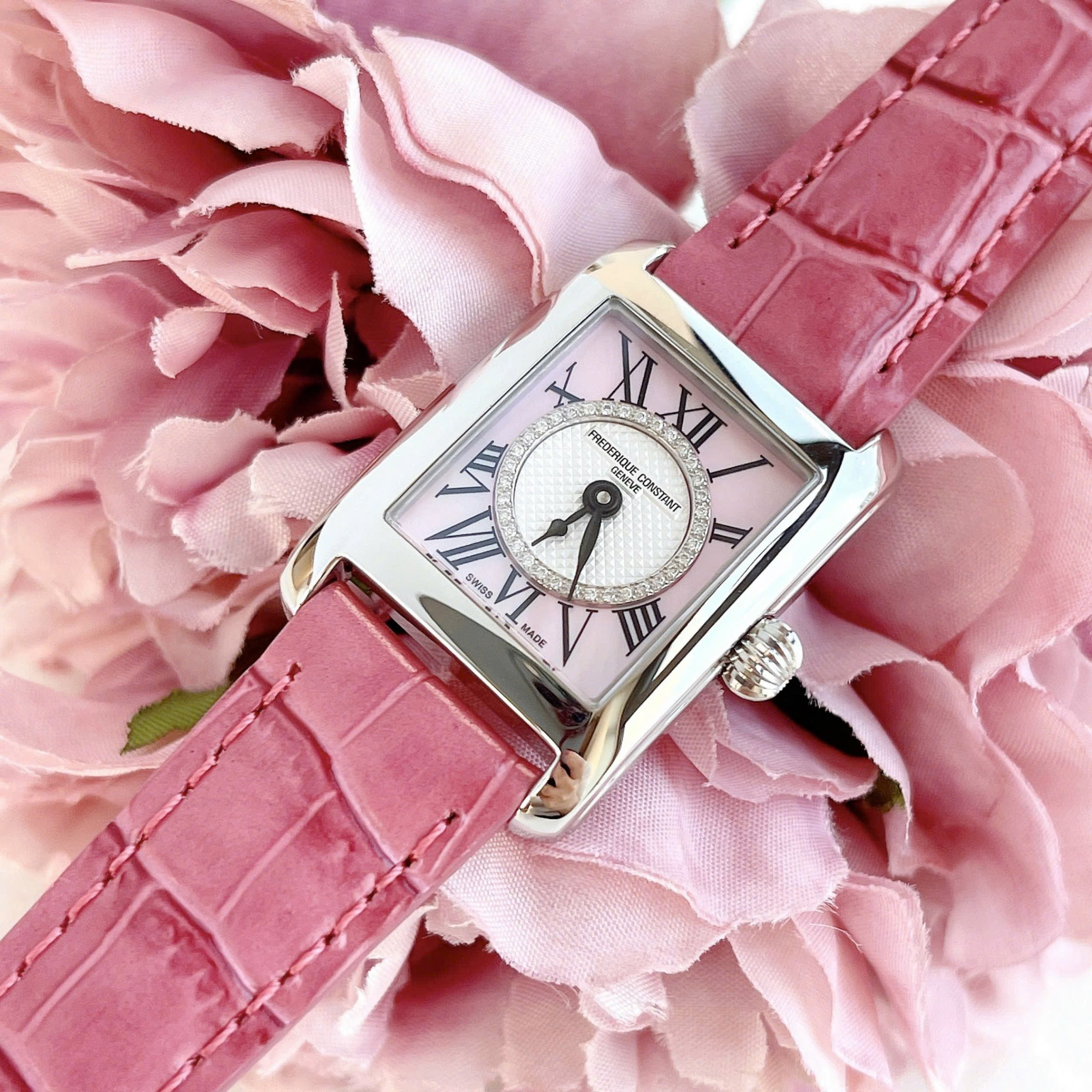 Ảnh 5 của (ĐỒNG HỒ NỮ) Frederique Constant Quartz FC-200MPWCD16-PR ( FC-200MPWCD16PR) Carrée Pink Ribbon Special