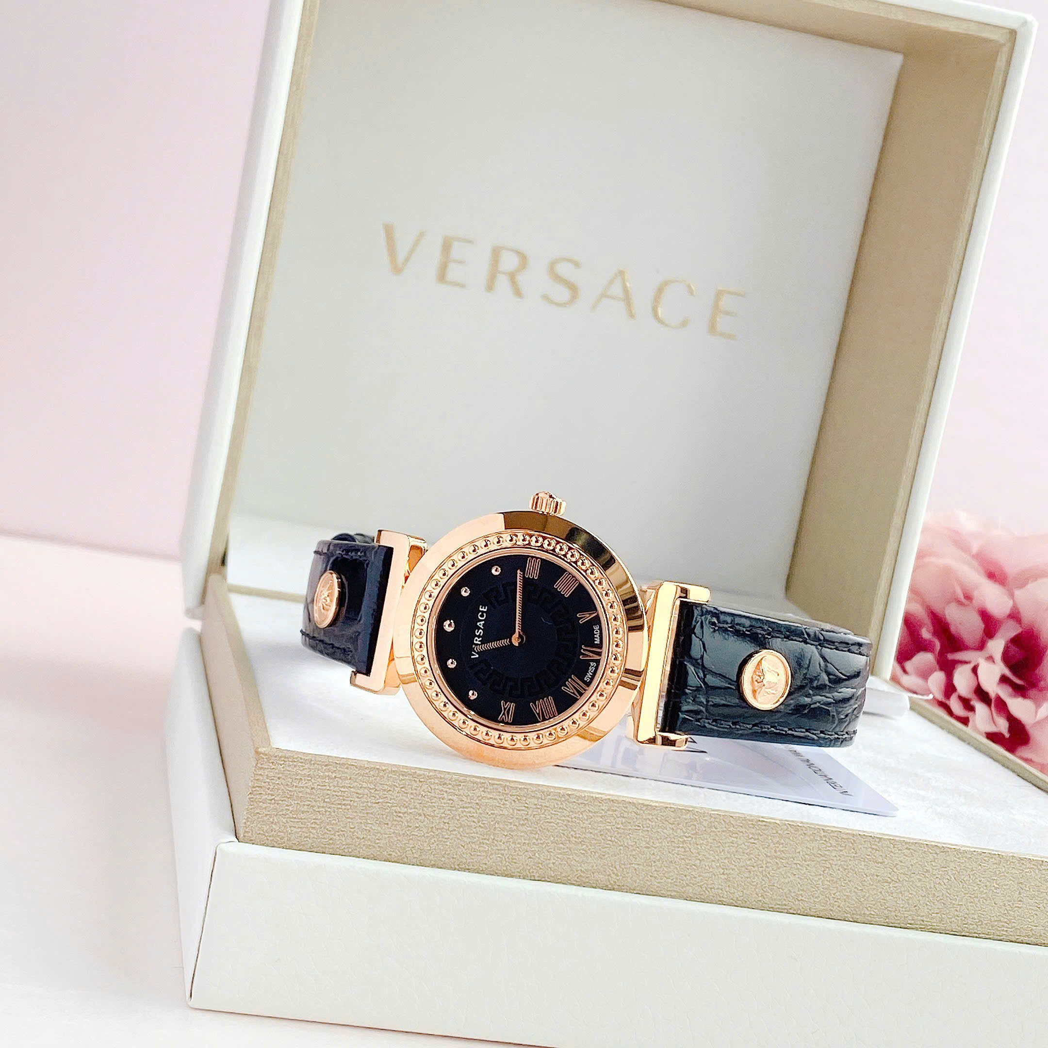 Ảnh 2 của (ĐỒNG HỒ NỮ ) Versace P5Q80D009S Vanity Calfskin Black Dial