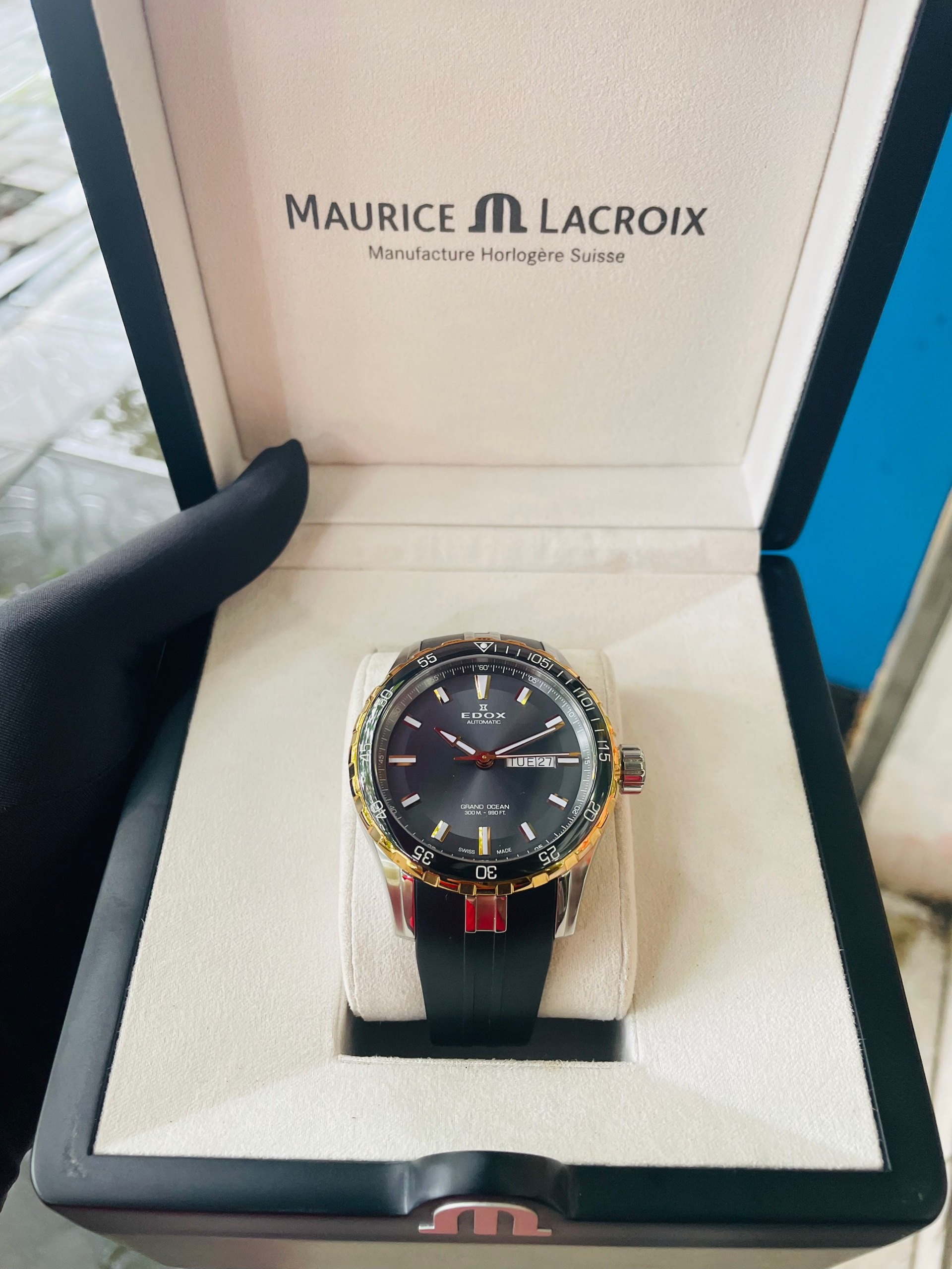 Ảnh 2 của (HÀNG LƯỚT) (ĐỒNG HỒ NAM) Edox Grand Ocean Grey Dial 88002-357RCA-NIR (88002357RCANIR), 42MM