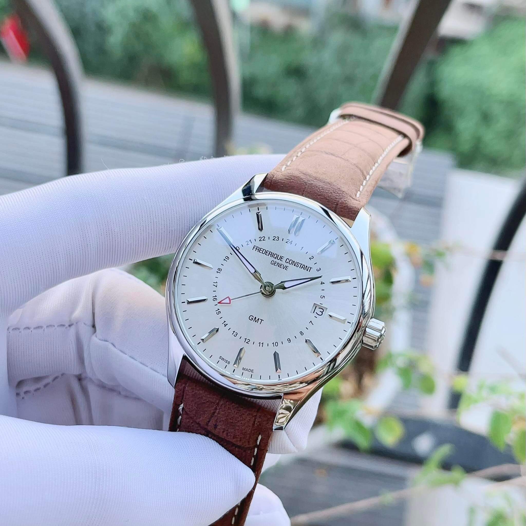 (ĐỒNG HỒ NAM) (New) Frederique Constant Classic Quartz GMT - FC-252SS5B6 ( FC252SS5B6 ) ( 252SS5B6 )40mm
