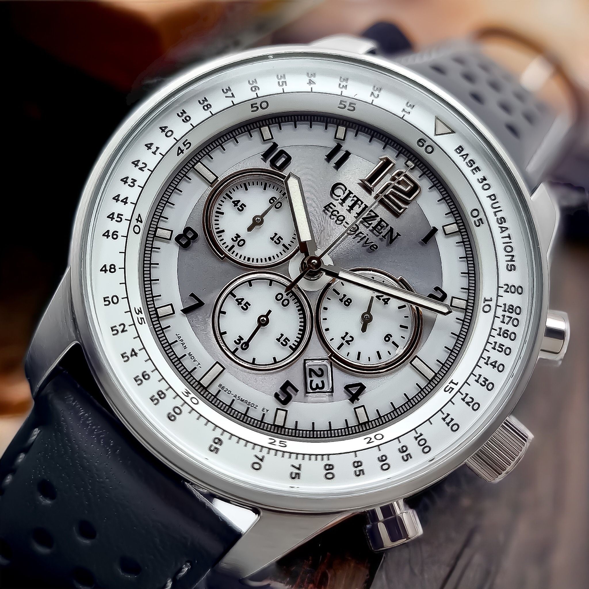 Ảnh 7 của (ĐỒNG HỒ NAM) Citizen Eco-Drive CA4500-24H ( CA450024H ) Chronograph 44mm
