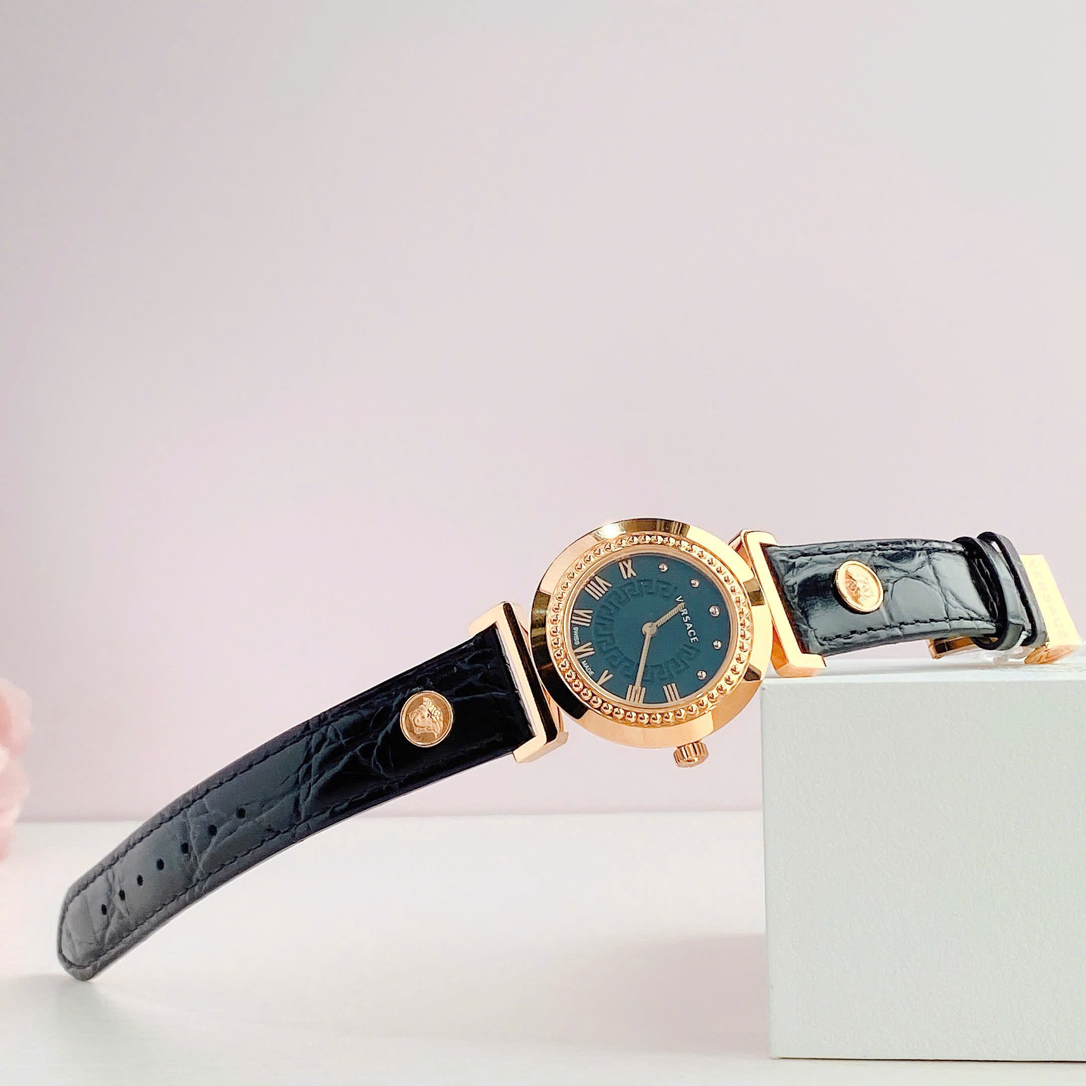 Ảnh 3 của (ĐỒNG HỒ NỮ ) Versace P5Q80D009S Vanity Calfskin Black Dial