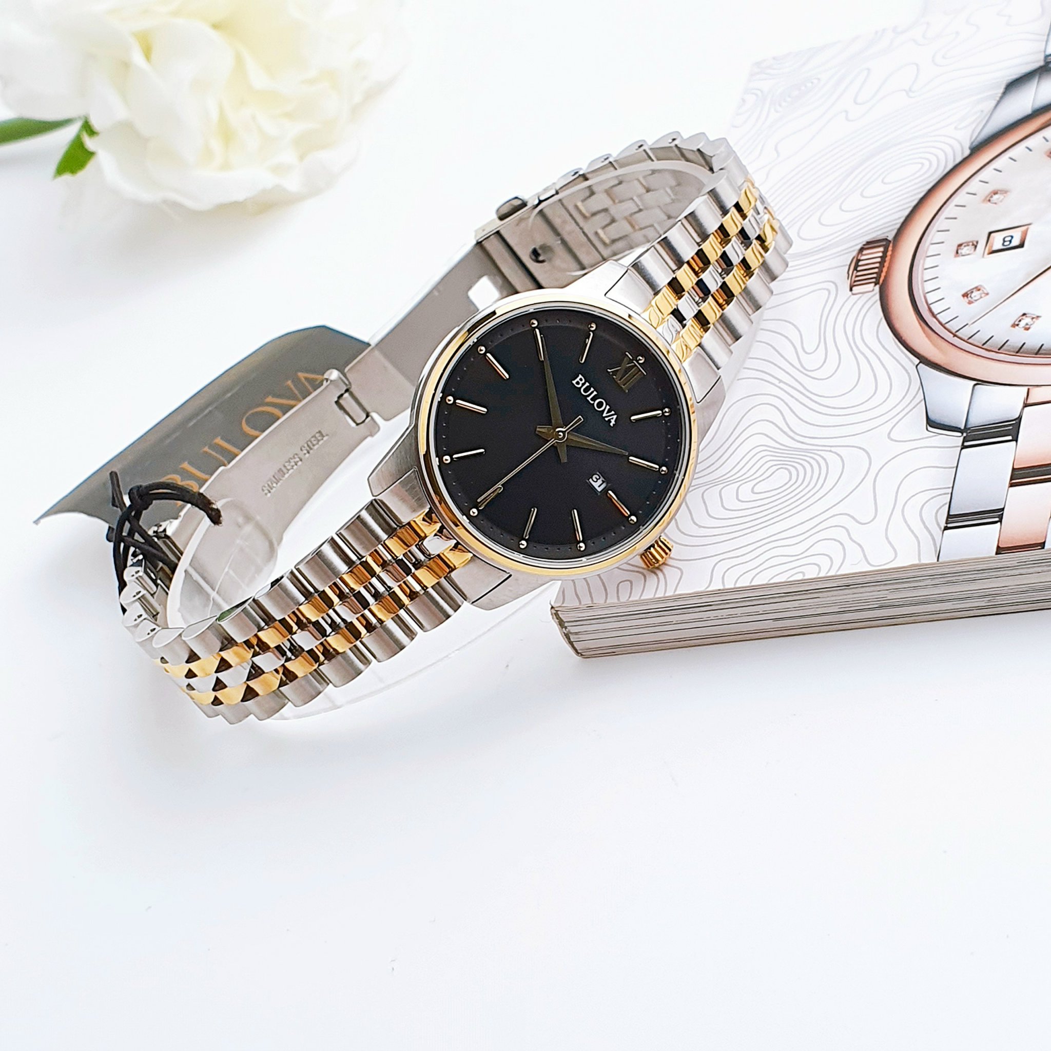 Ảnh 8 của (ĐỒNG HỒ NỮ) BULOVA Women's Two-Tone Stainless Steel Bracelet Watch - 98M134