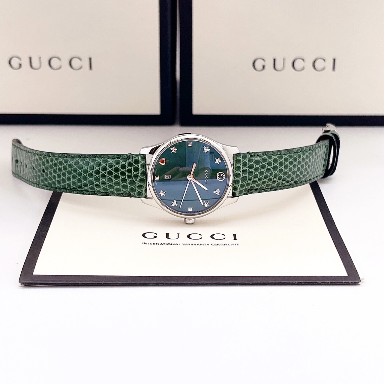 Ảnh 2 của (ĐỒNG HỒ NỮ) Gucci G-Timeless Green Mother of Pearl Dial YA1264042 36mm