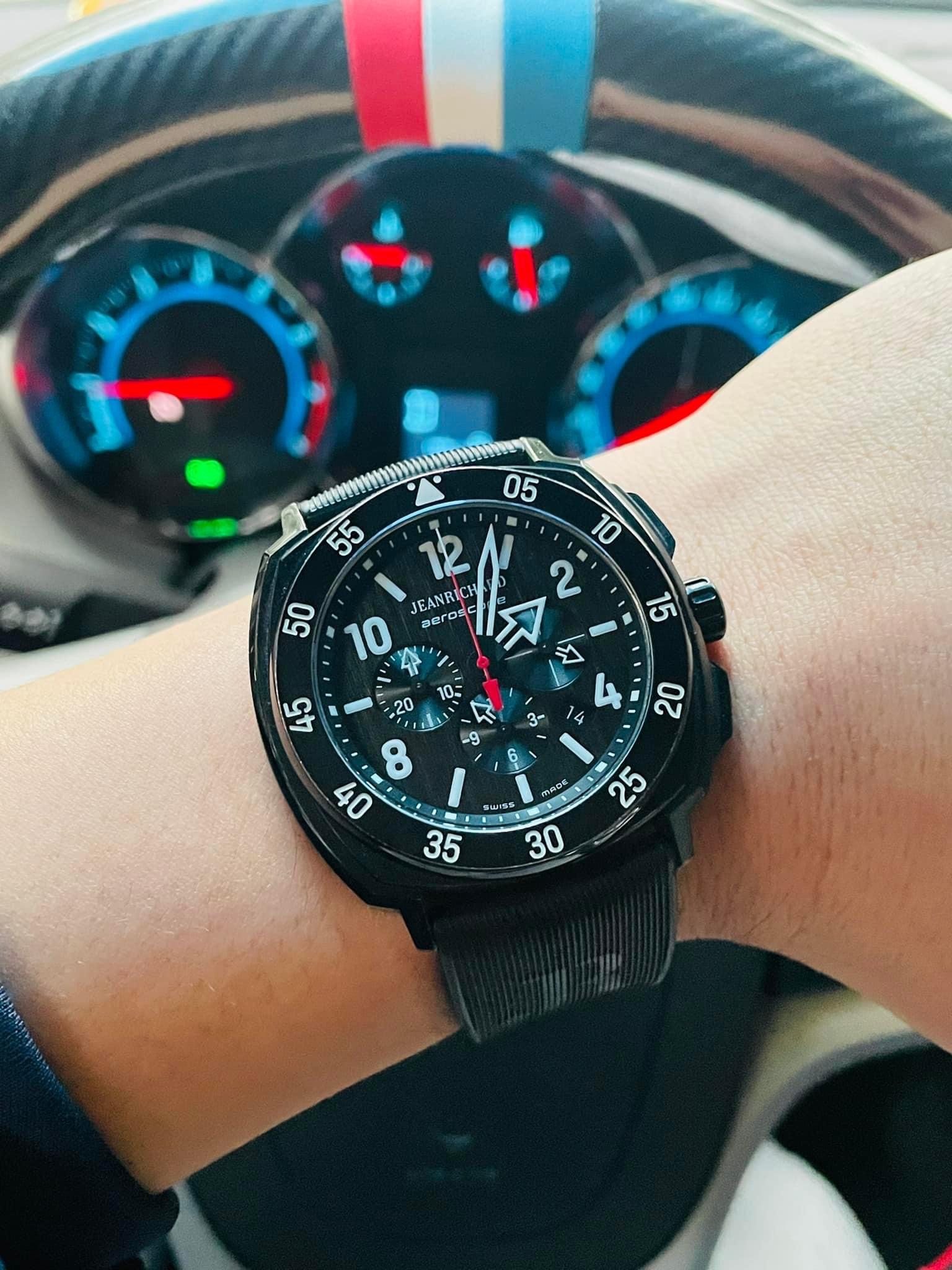[Deal Lướt]ĐỒNG HỒ  Jean Richard Aeroscope Chronograph 60650 TITANIUM (siêu nhẹ)