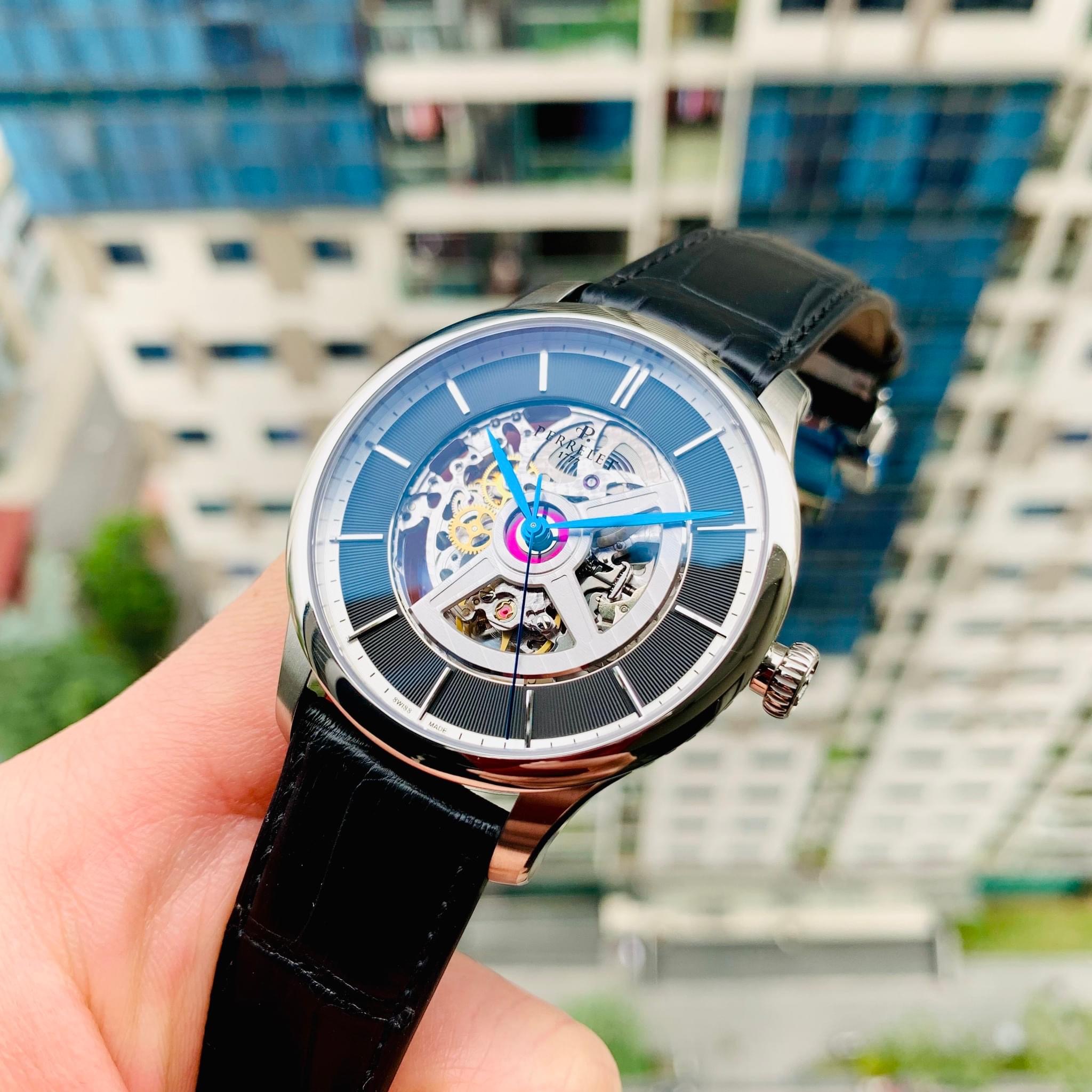 Ảnh 5 của (ĐỒNG HỒ NAM) (NEW) PERRELET SKELETON DOUBLE ROTOR A1091/2 A1091-2 42.5mm