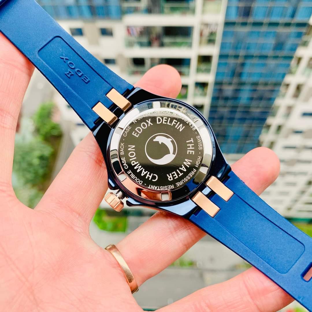 Ảnh 3 của (ĐỒNG HỒ NAM) (NEW) Edox Delfin Diver Blue 43mm - 80110 357BURCA BUIR