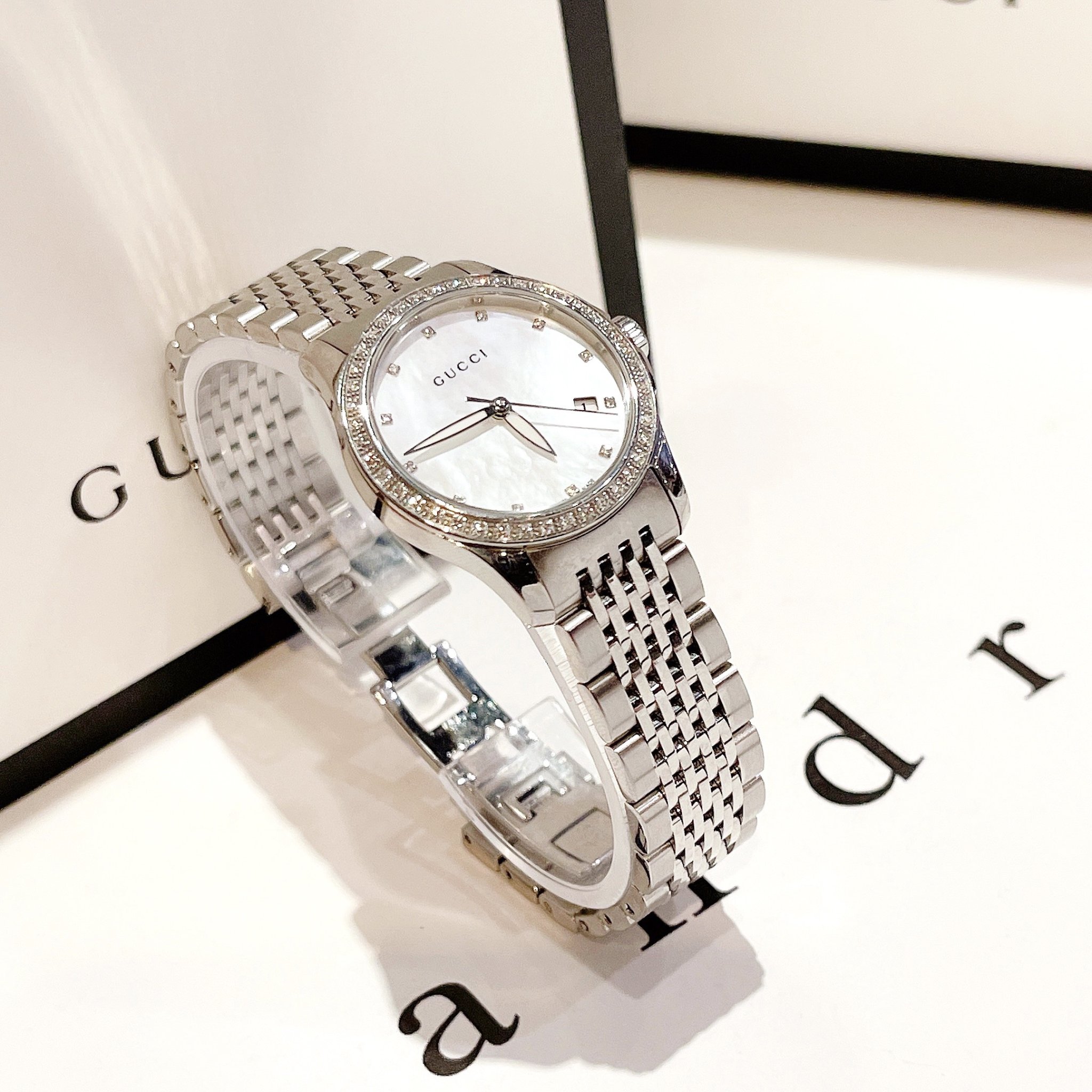 Ảnh 7 của (ĐỒNG HỒ NỮ) Gucci Women's YA126508 G-Timeless Diamond Stainless Steel Watch