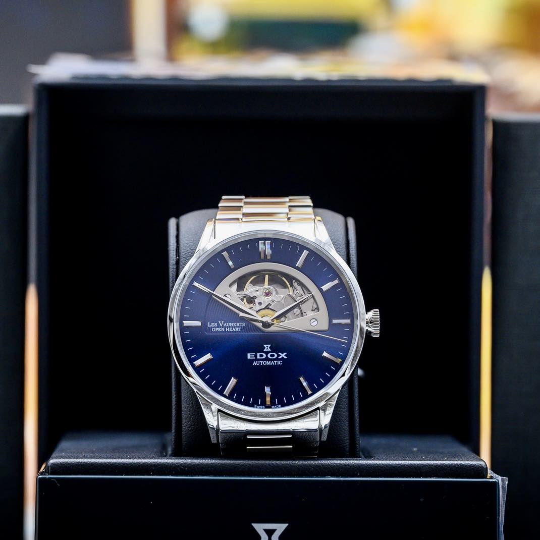 (ĐỒNG HỒ NAM) (NEW) Edox Les Vauberts Automatic 85014-3M-BUIN ( 850143MBUIN ) ( 85014 3M BUIN )