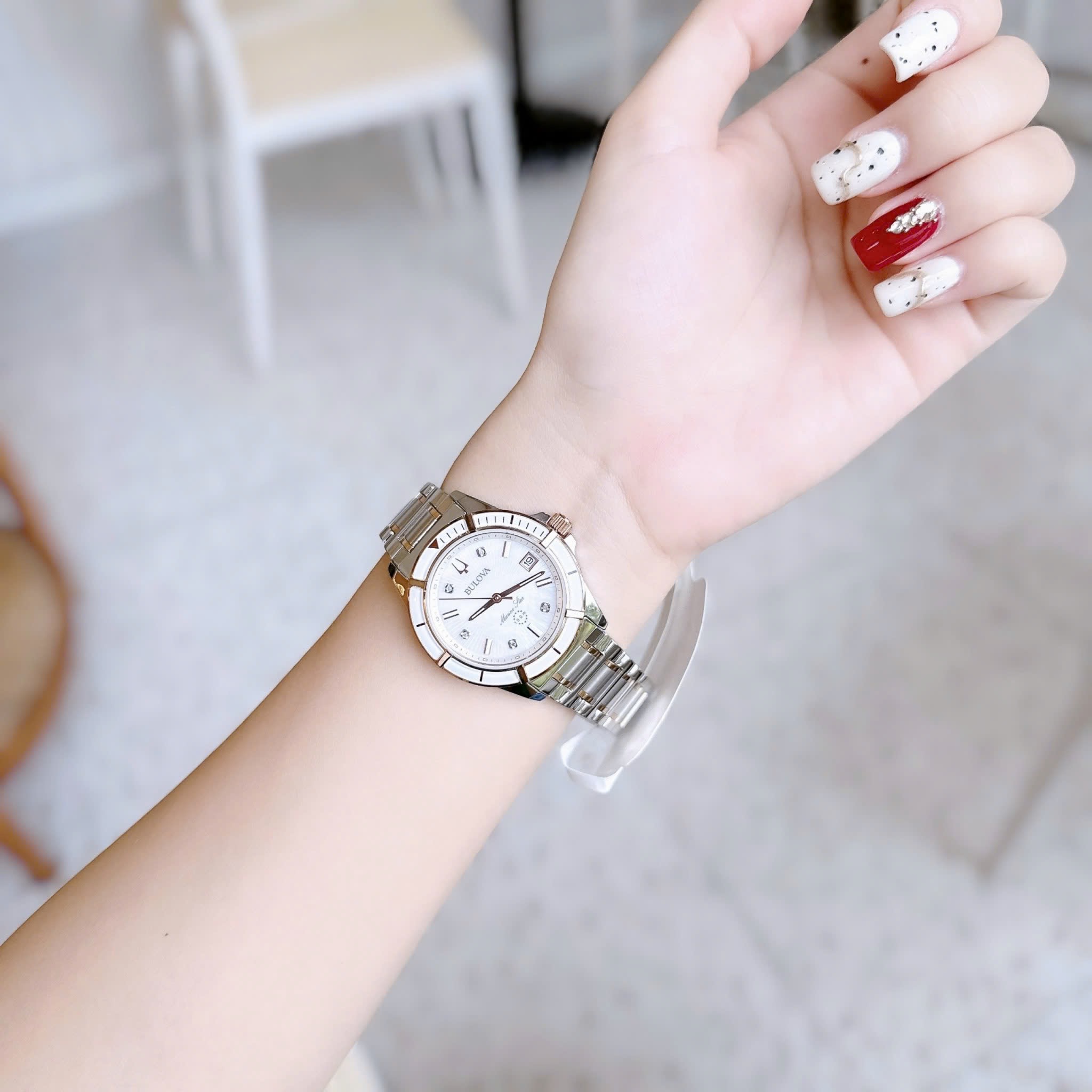 Ảnh 5 của (ĐỒNG HỒ NỮ) Bulova 98P187 Marine Mother of Pearl Watch 34mm