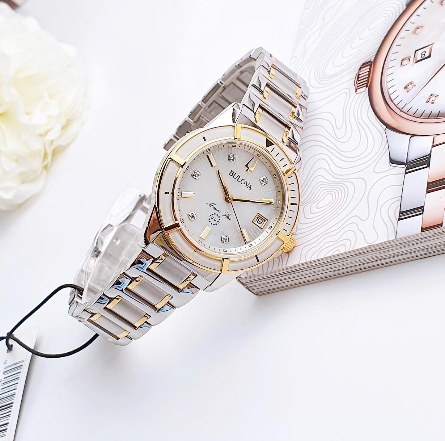 Ảnh 4 của (ĐỒNG HỒ NỮ) Bulova 98P187 Marine Mother of Pearl Watch 34mm
