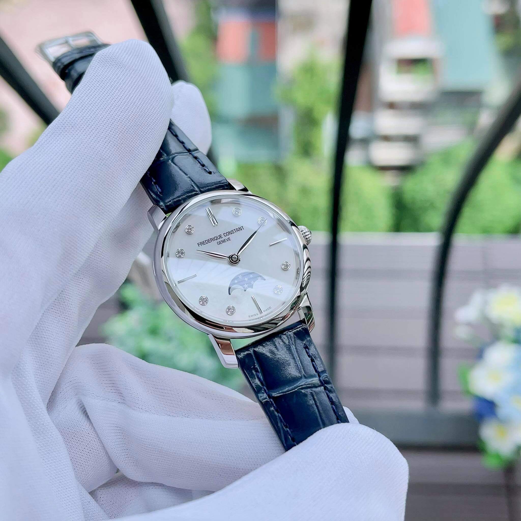 (ĐỒNG HỒ NỮ) FREDERIQUE CONSTANT SLIMLINE MOONPHASE FC-206MPWD1S6 (FC206MPWD1S6B ) ( 206MPWD1S6B ) 30mm
