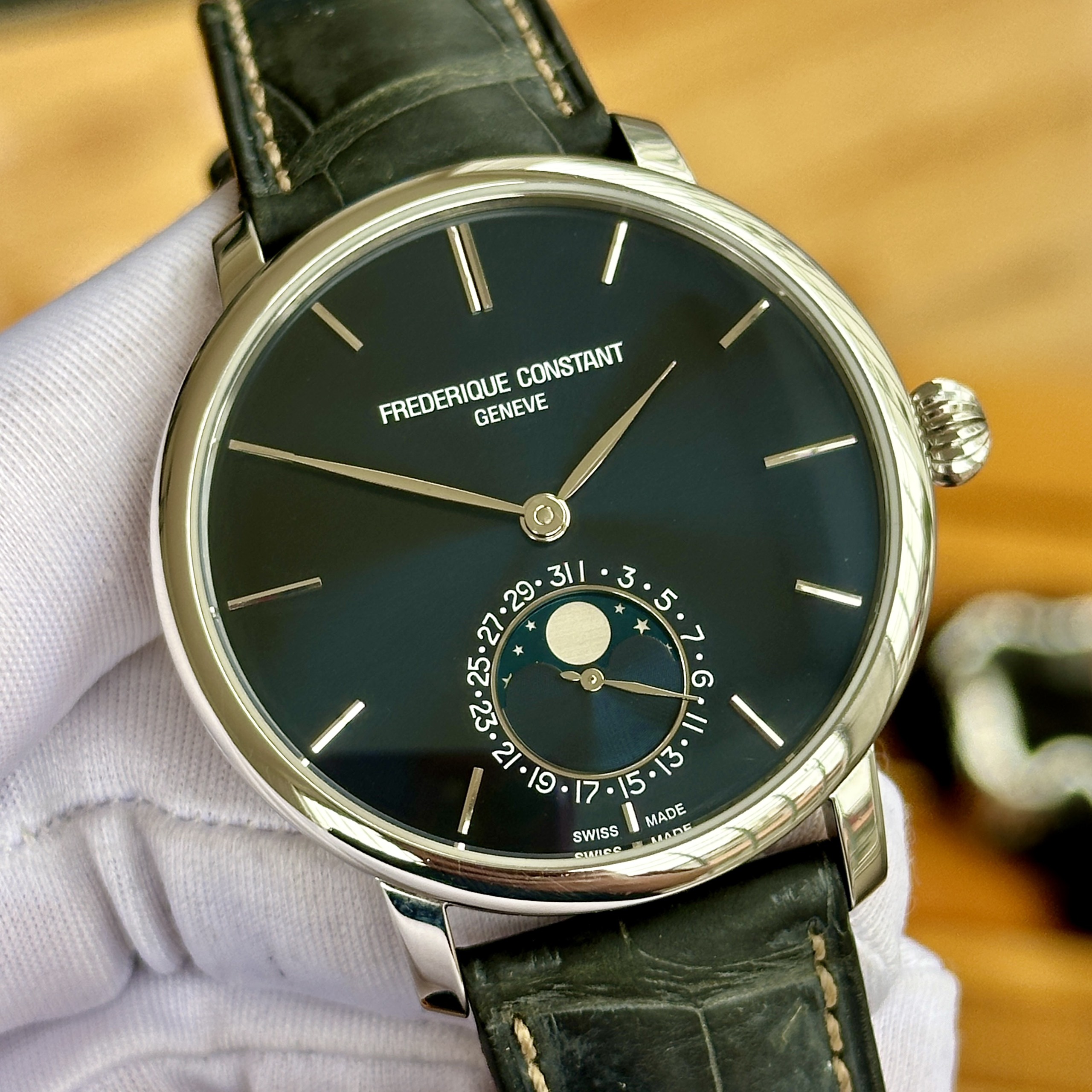 Ảnh 7 của (Deal Lướt) (ĐỒNG HỒ NAM) Frederique Constant Manufacture Slimline Moonphase FC-705N4S6 (FC-705N4S6 used) FC705N4S6