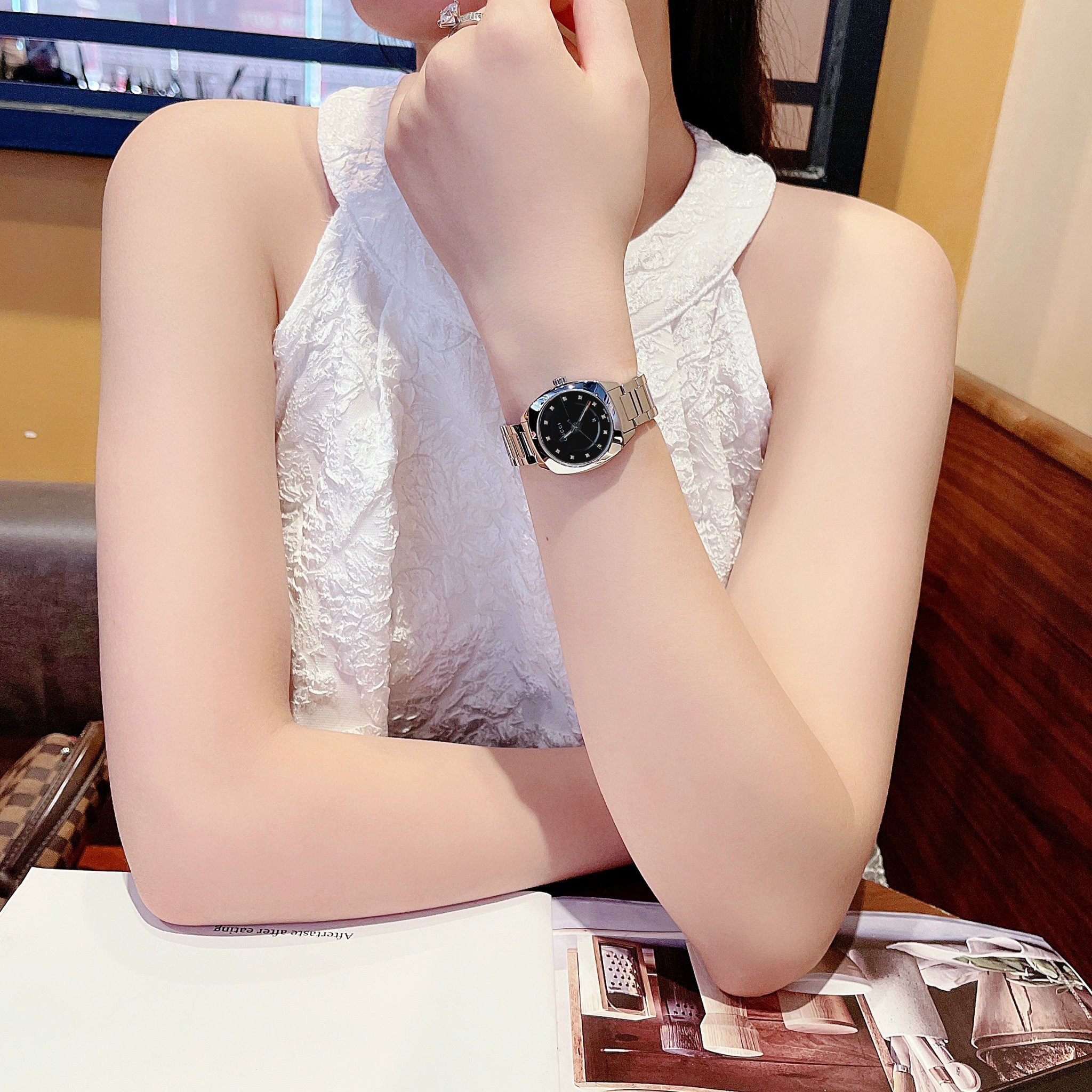 Ảnh 5 của (ĐỒNG HỒ NỮ) Gucci GG2570 Diamond Ladies Watch 29mm YA142503