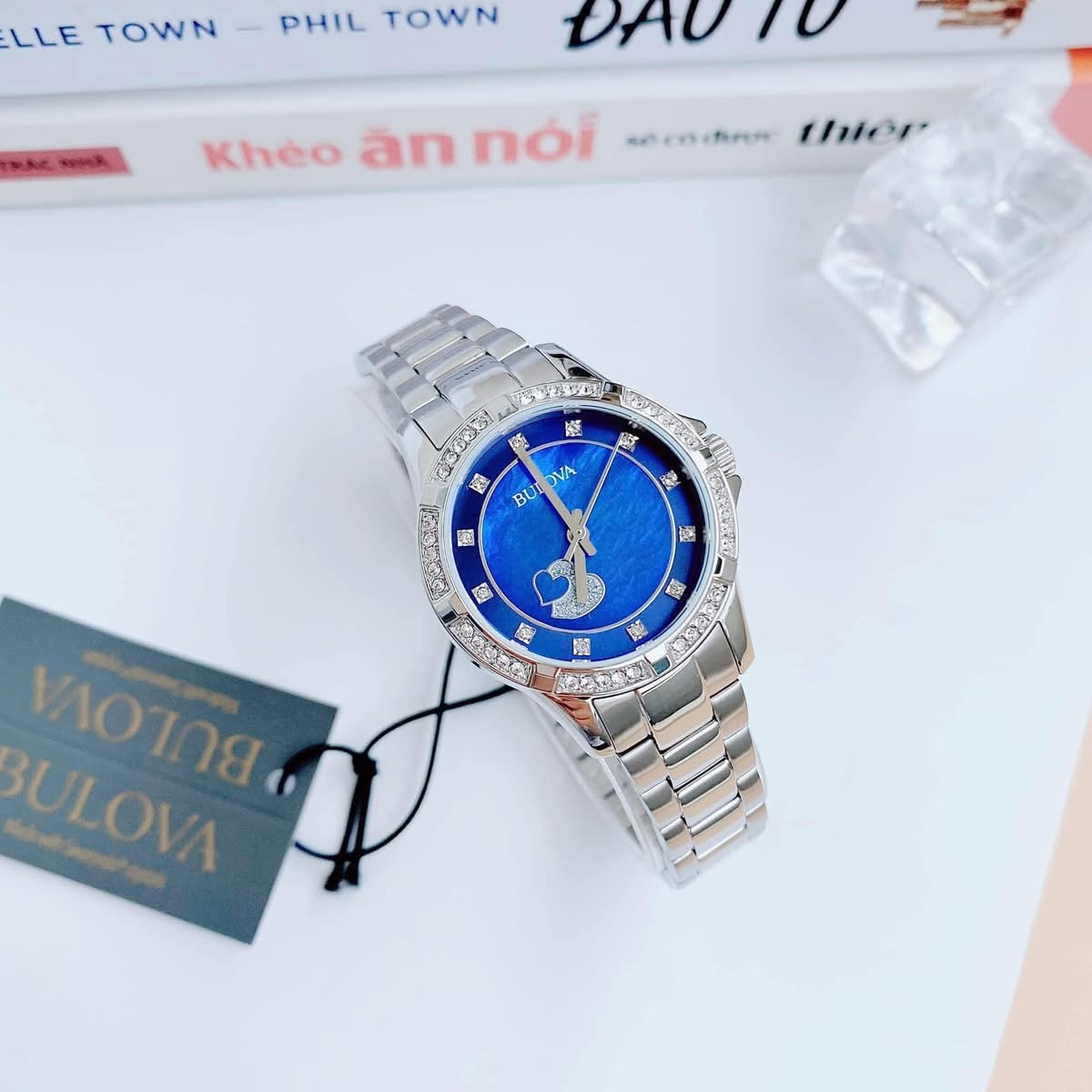 ( ĐỒNG HỒ NỮ) Bulova Quartz Crystal Xanh Navy 96L238