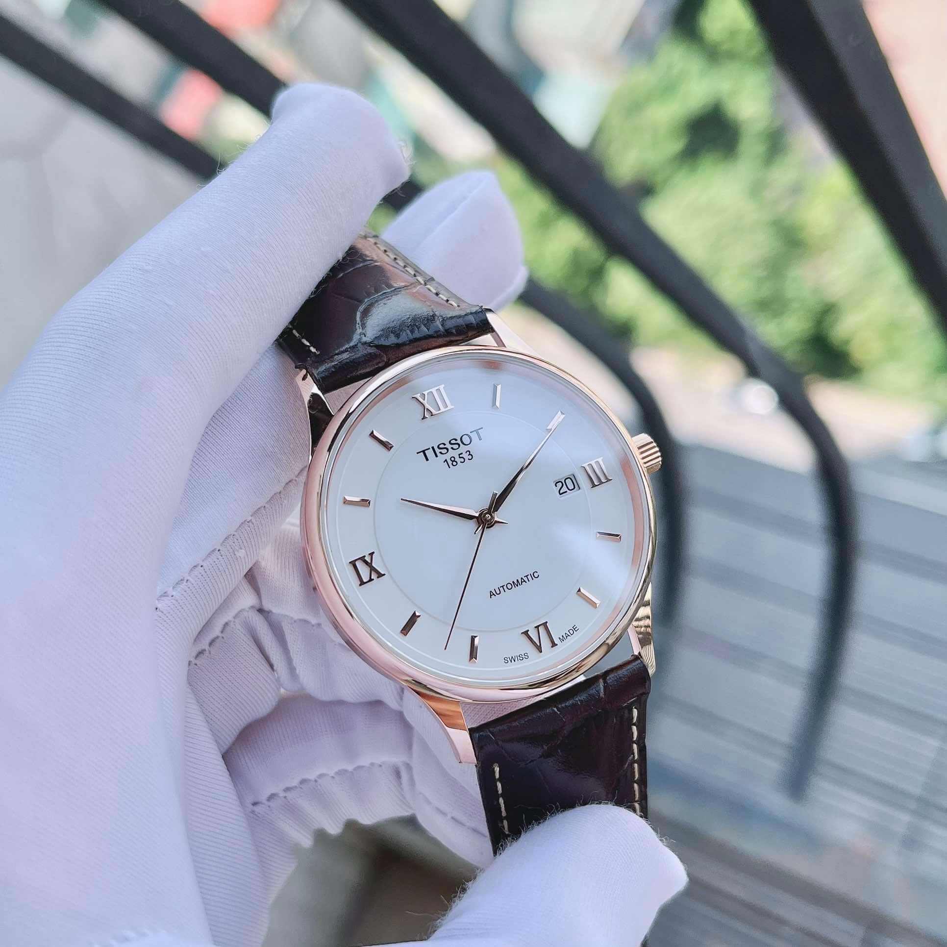 Ảnh 2 của (ĐỒNG HỒ NAM) Tissot Rose Dream T914.407.76.018.00 ( T9144077601800 ) Automatic 18K Gold 39mm
