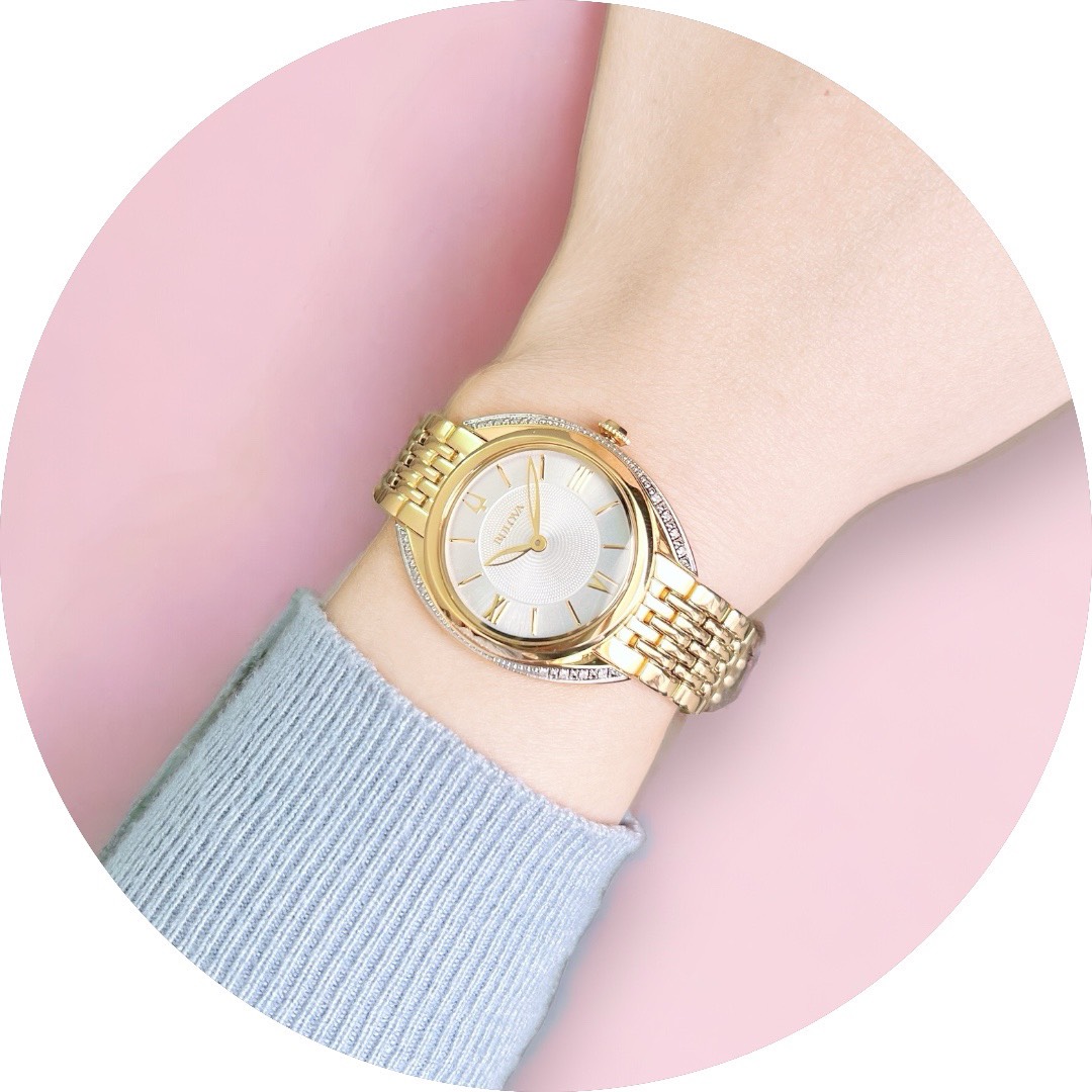 Ảnh 4 của (ĐỒNG HỒ NỮ) Bulova Quartz 98R298 Classic Diamond Stainless Steel 32mm
