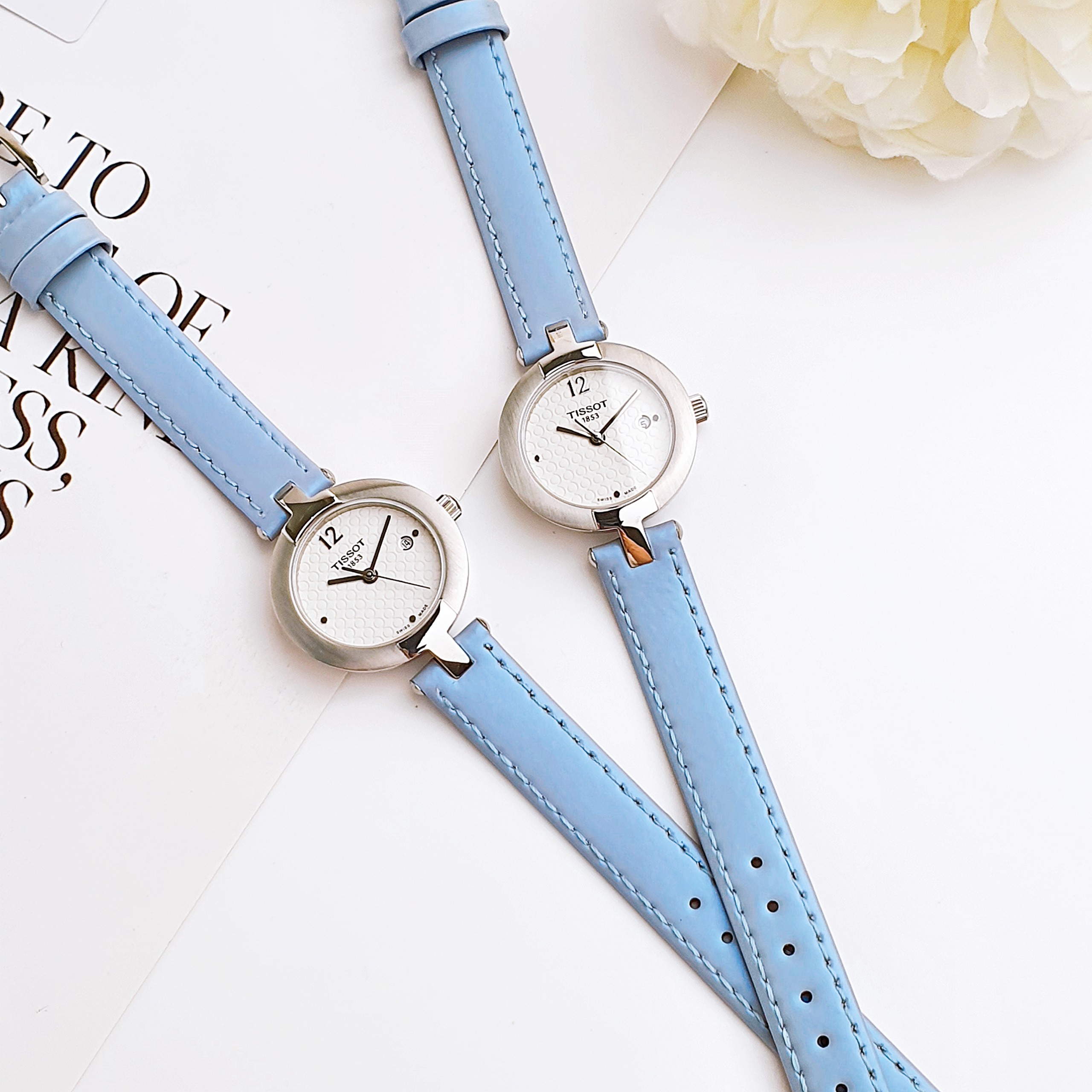 Ảnh 4 của (ĐỒNG HỒ NỮ) Tissot Pinky White Dial Blue Leather Ladies Watch T0842101601702 - T084.210.16.017.02 28mm