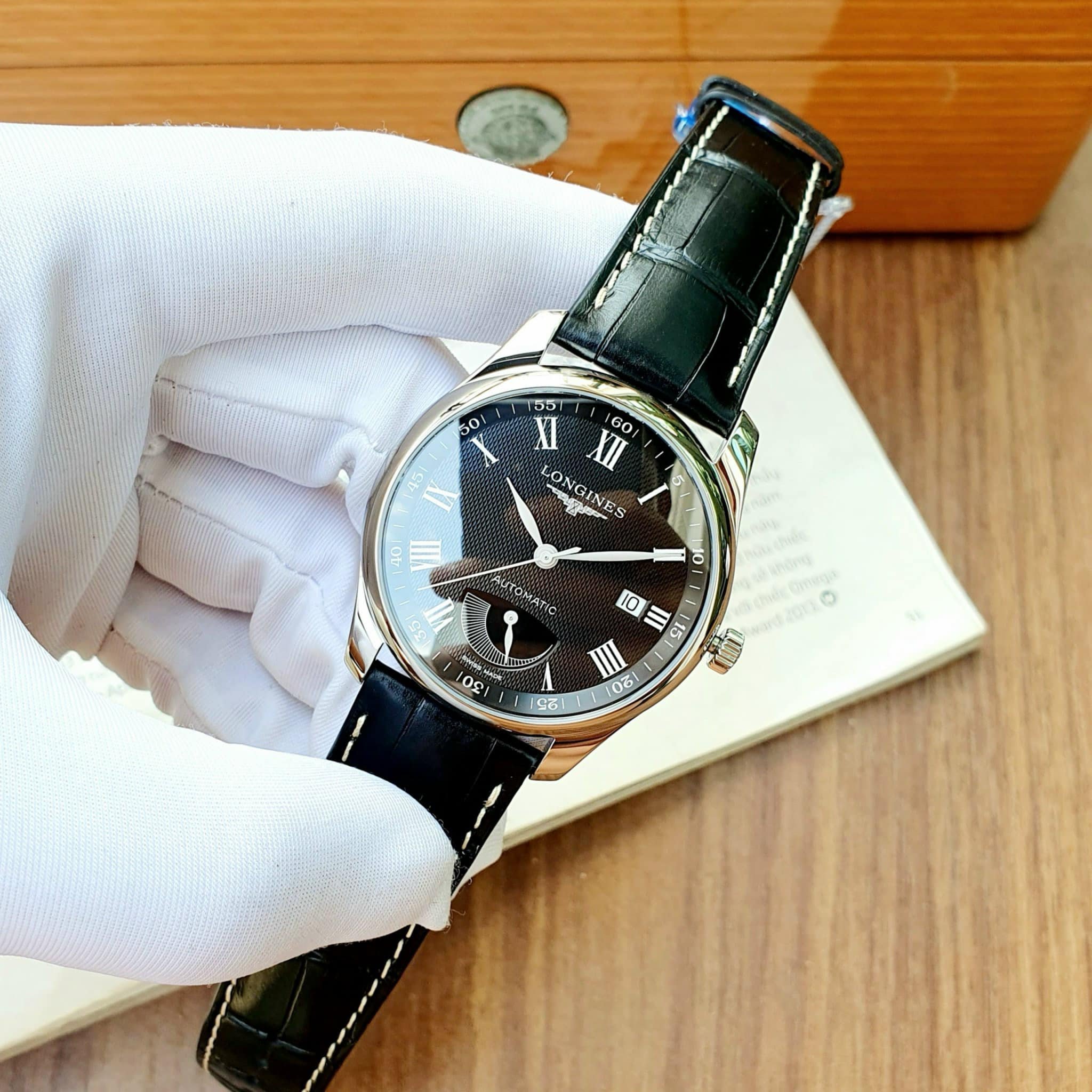 Ảnh 8 của (ĐỒNG HỒ NAM) (NEW) Longies Automatic L2.908.4.51.7 Master Collection ( L29084517 ) 40mm
