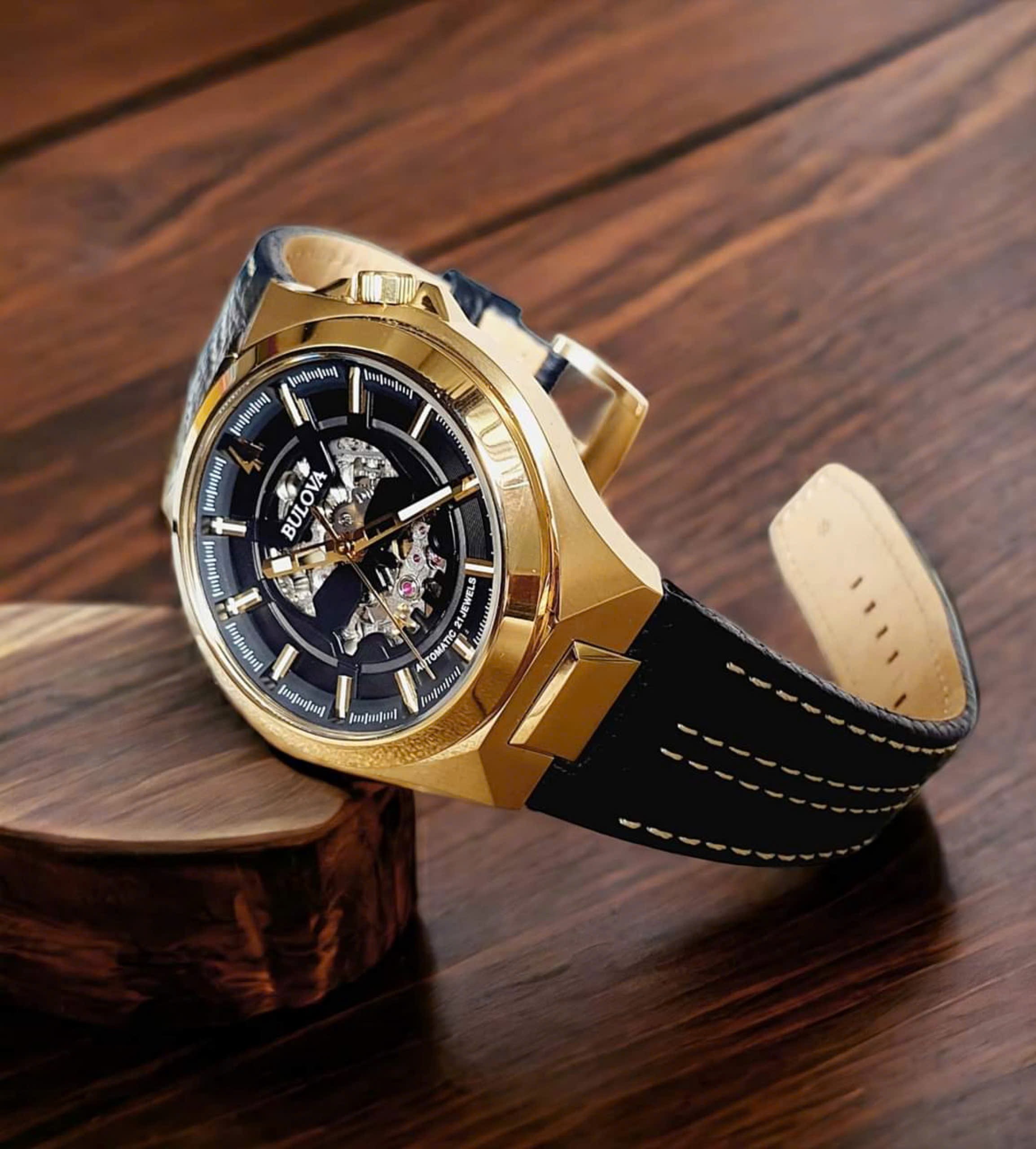 Ảnh 4 của ( ĐỒNG HỒ NAM)  BULOVA Maquina Automatic Men's Leather Watch 97A148