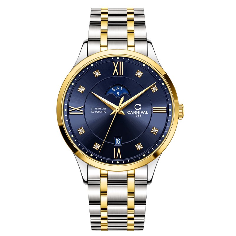 (ĐỒNG HỒ NAM) (New) Carnival 8097G-Demi (mặt xanh, dây inox) 41mm