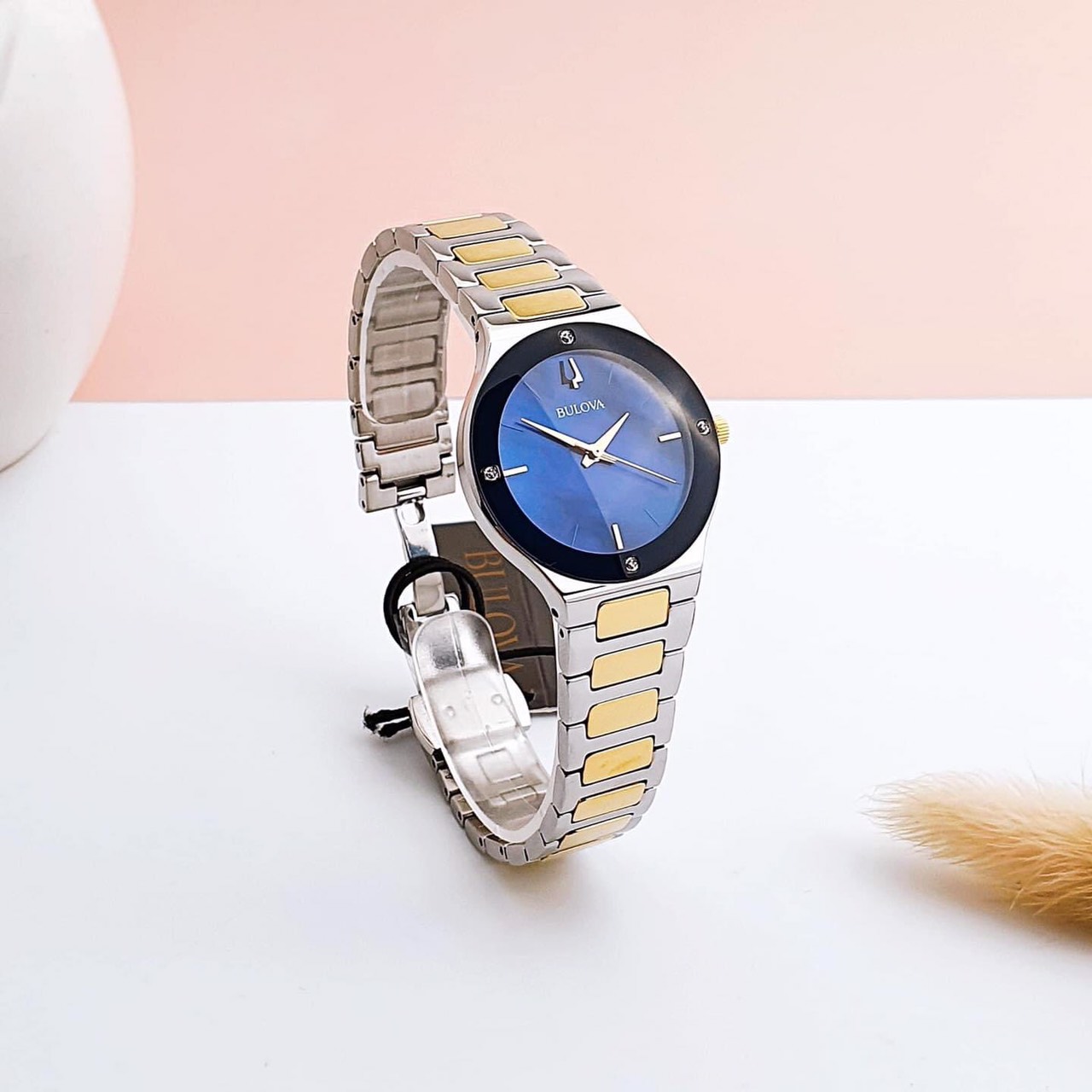 Ảnh 2 của (ĐỒNG HỒ NỮ) Bulova 98R273 Millennia Women's Blue dial diamond stainless steel Watch 32mm