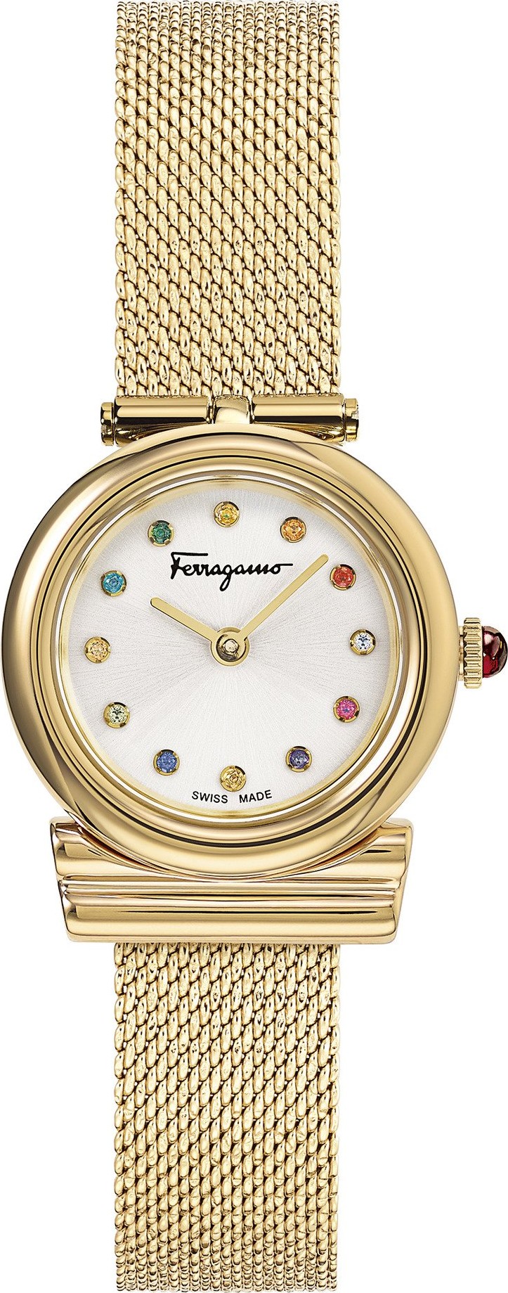 (ĐỒNG HỒ NỮ) SALVATORE FERRAGAMO GANCINI SFYE00221 STONES WATCH DÂY MESS 28mm