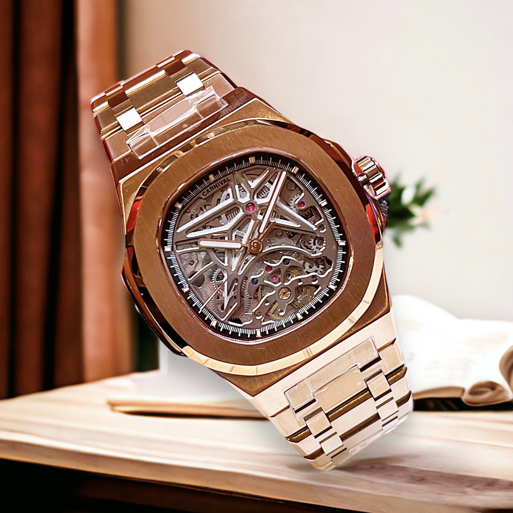 (ĐỒNG HỒ NAM) (New) CARNIVAL 8118G (gold) 41mm