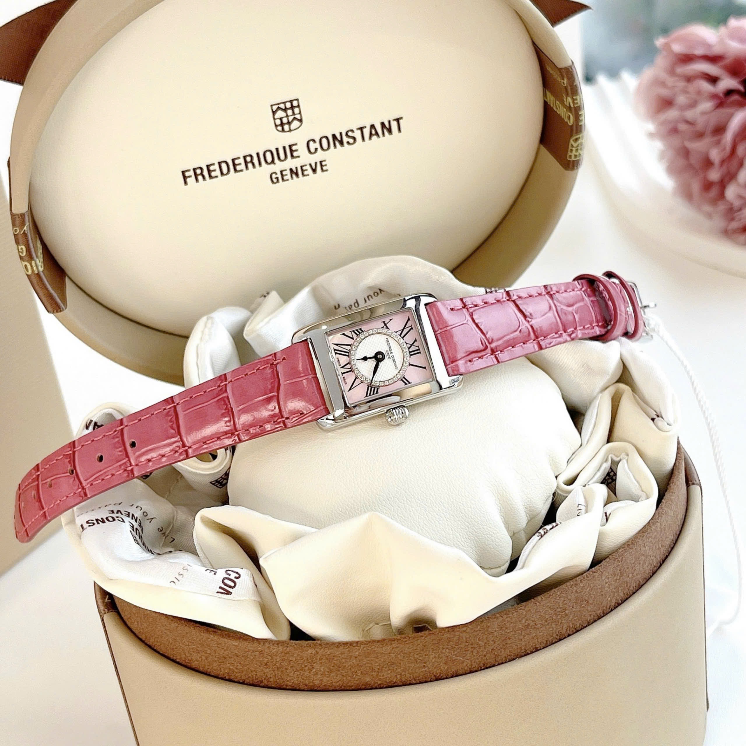 Ảnh 6 của (ĐỒNG HỒ NỮ) Frederique Constant Quartz FC-200MPWCD16-PR ( FC-200MPWCD16PR) Carrée Pink Ribbon Special