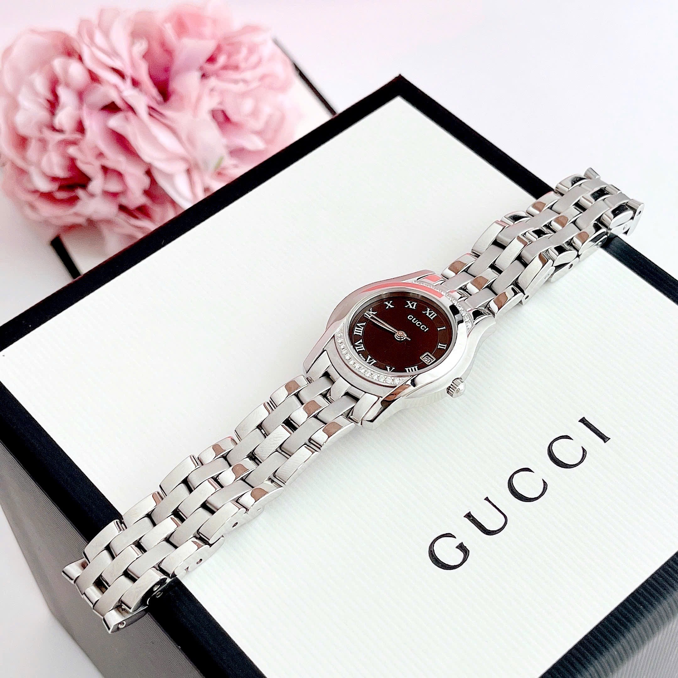 Ảnh 4 của (ĐỒNG HỒ NỮ) Gucci G Class Bezel with Diamond 5505L 5500L Women
