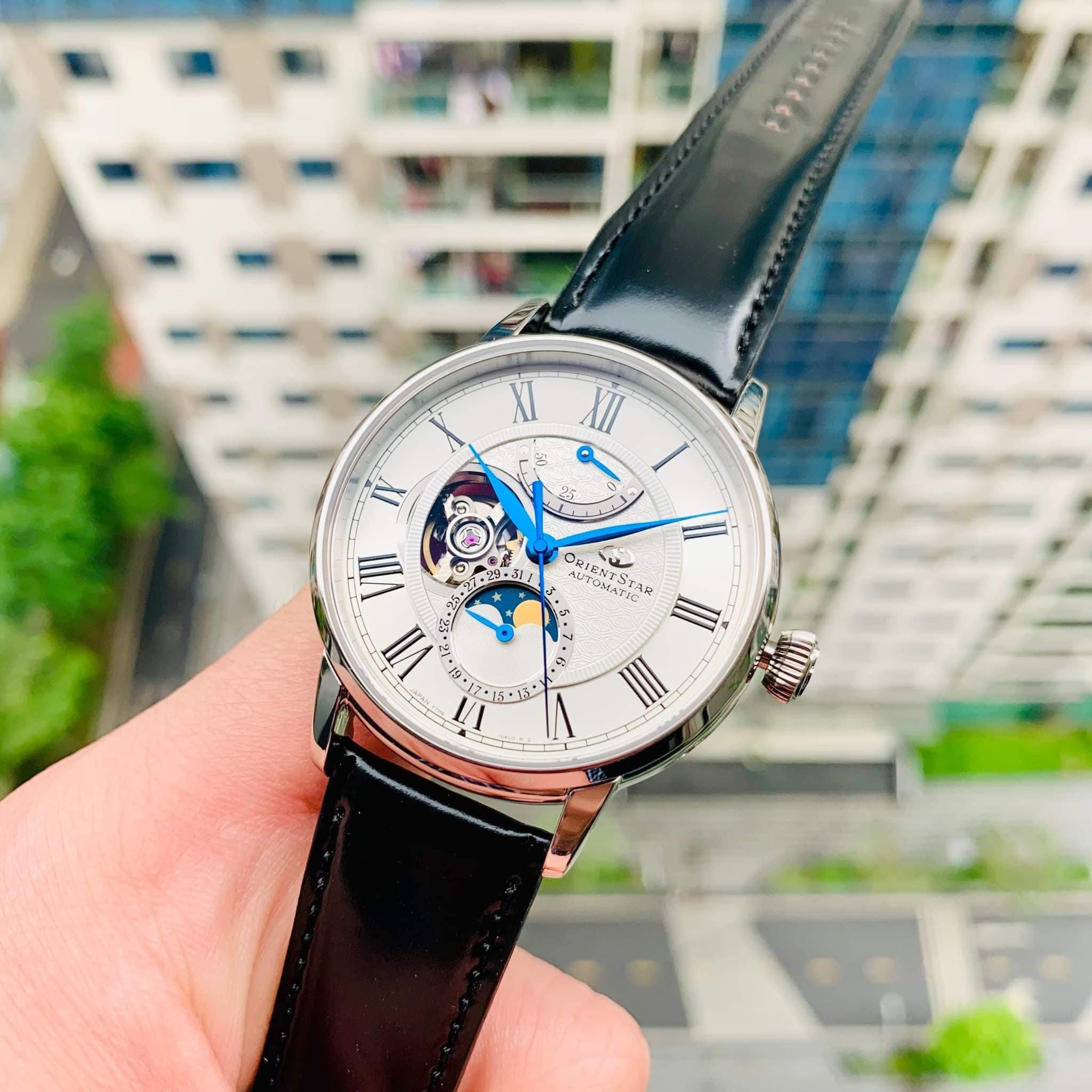 Ảnh 4 của (ĐỒNG HỒ NAM) Orient Star Moonphase White 50h RE-AY0106S00B ( RK-AY0101S ) 41mm