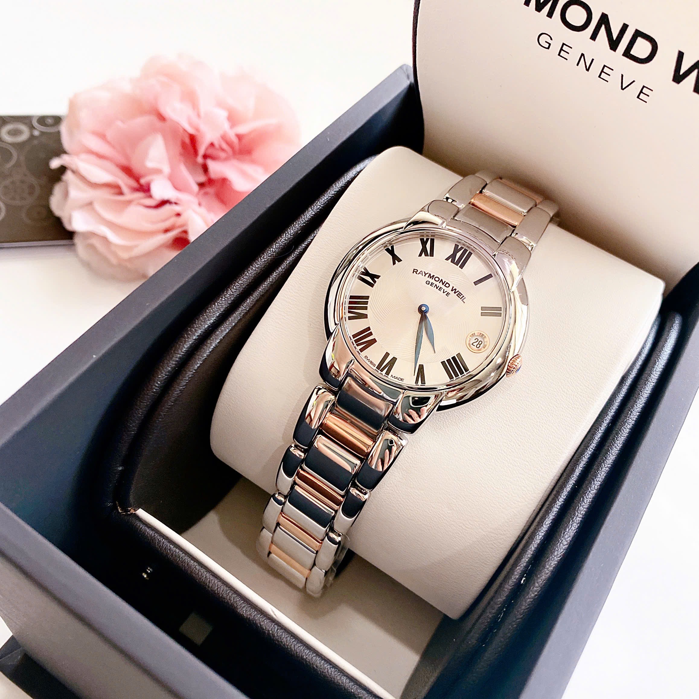 (ĐỒNG HỒ NỮ) Raymond Weil Jasmine Silver Dial Ladies Watch 5235-S5-01659 ( 5235S501659) 35mm
