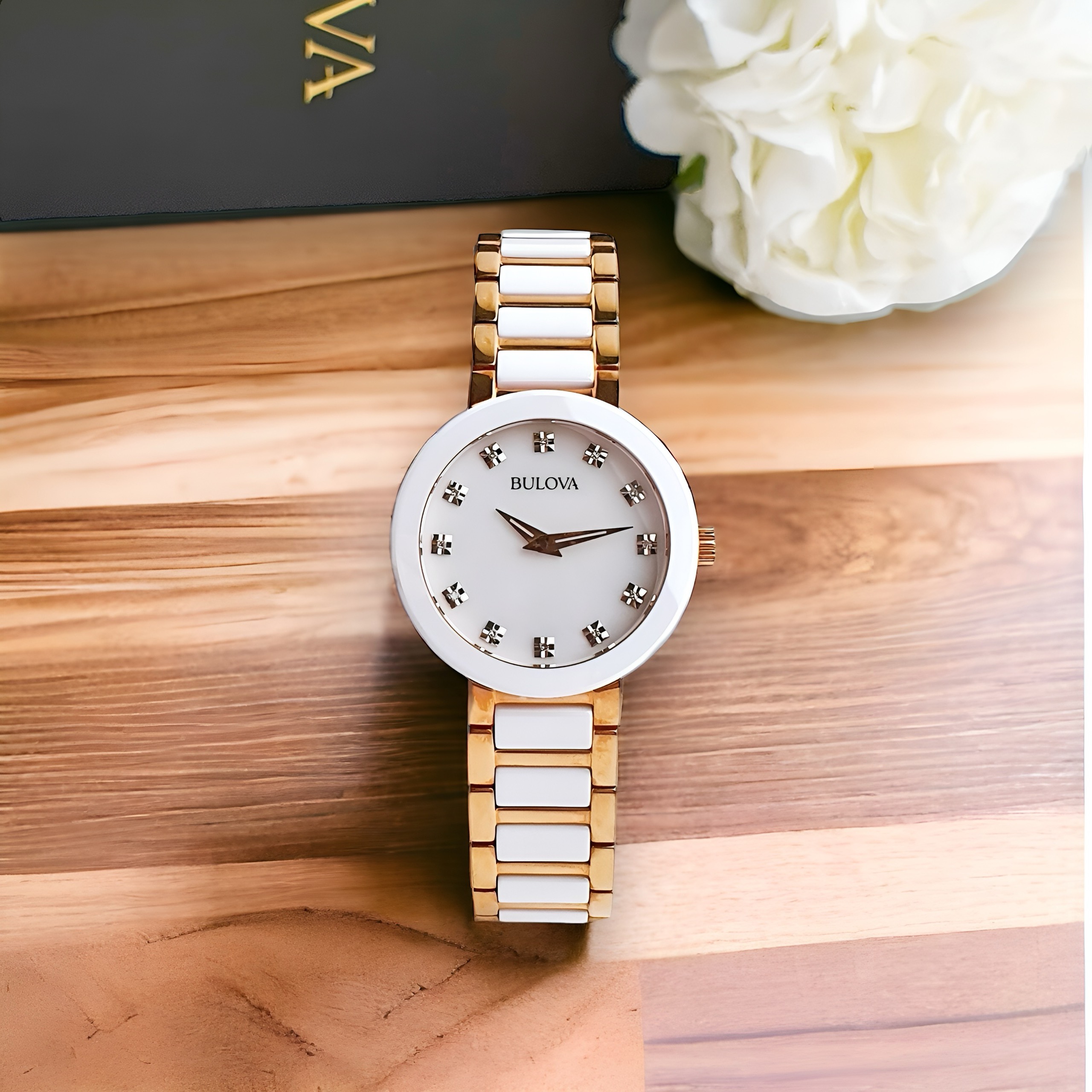 (ĐỒNG HỒ NỮ) Bulova Quartz 98P160 Diamond Mother of Pearl Dial 28mm
