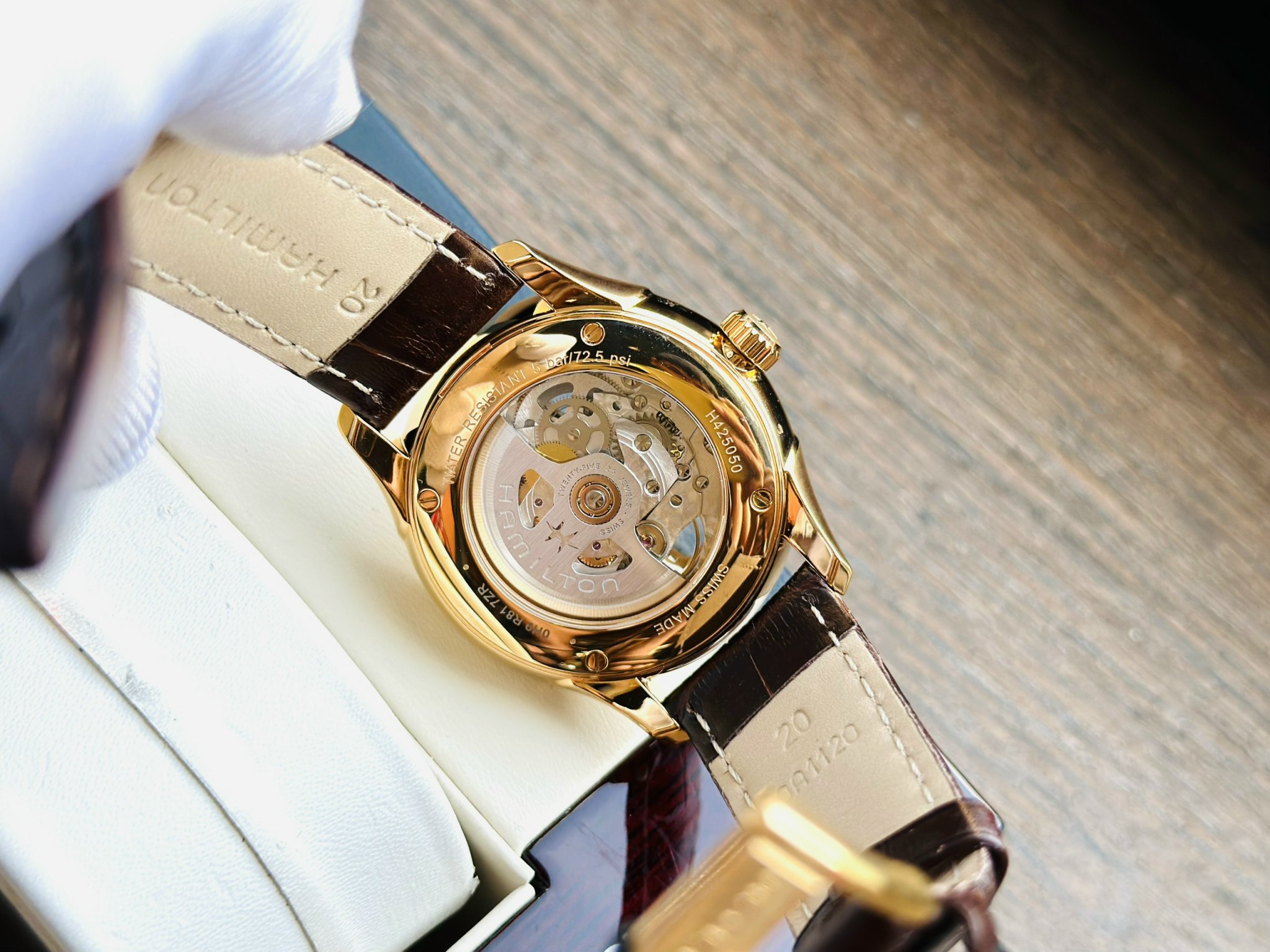 Ảnh 6 của (ĐỒNG HỒ NAM) (NEW) HAMILTON JAZZMASTER SKELETON SPIKY-H H42505510 AUTOMATIC