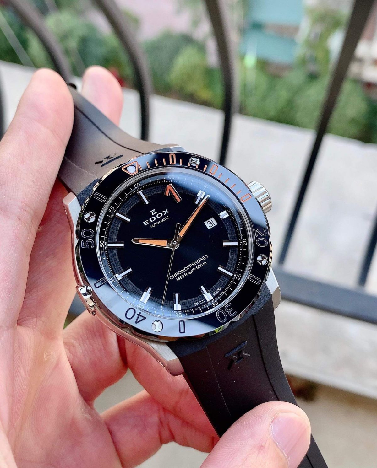 Ảnh 2 của (ĐỒNG HỒ NAM) Edox Chronoffshore-1 Automatic Black Dial 80099-3O-NINO (800993ONINO) 43mm