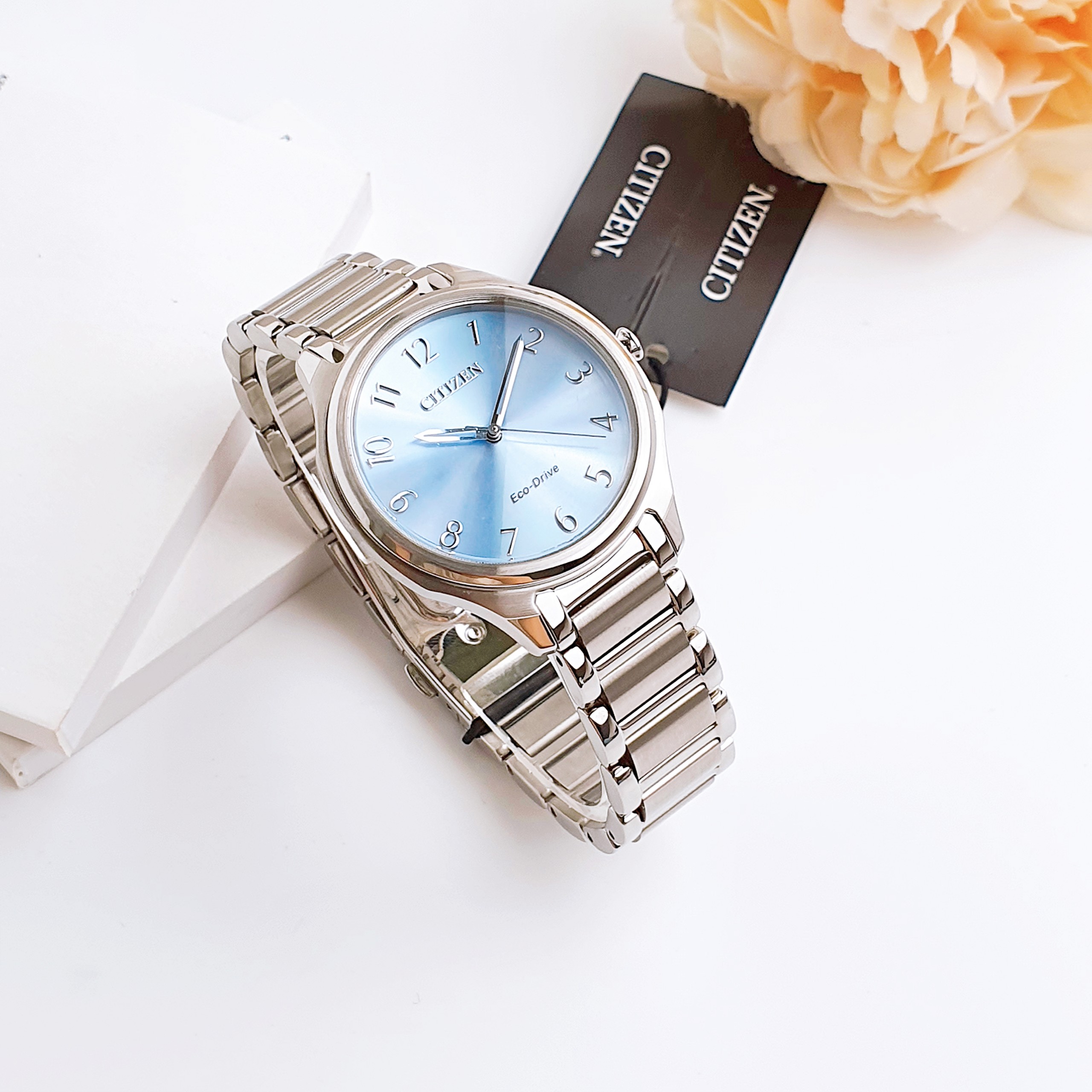 (ĐỒNG HỒ NỮ) Citizen Eco Drive Blue Dial Eco-Drive Ladies Watch EM0750-50L ( EM075050L )