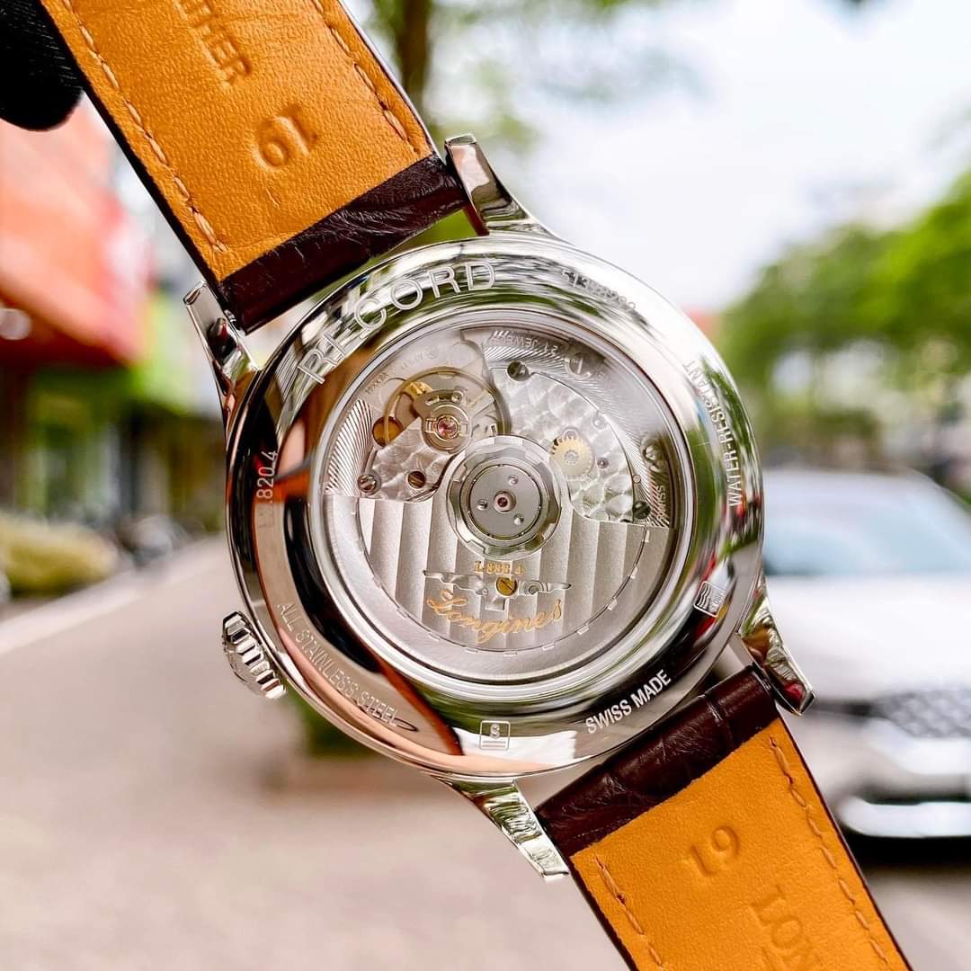 Ảnh 4 của (ĐỒNG HỒ NAM) (New)  Longines Record Automatic Chronometer L2.820.4.76.2 ( L28204762 ) 38.5mm