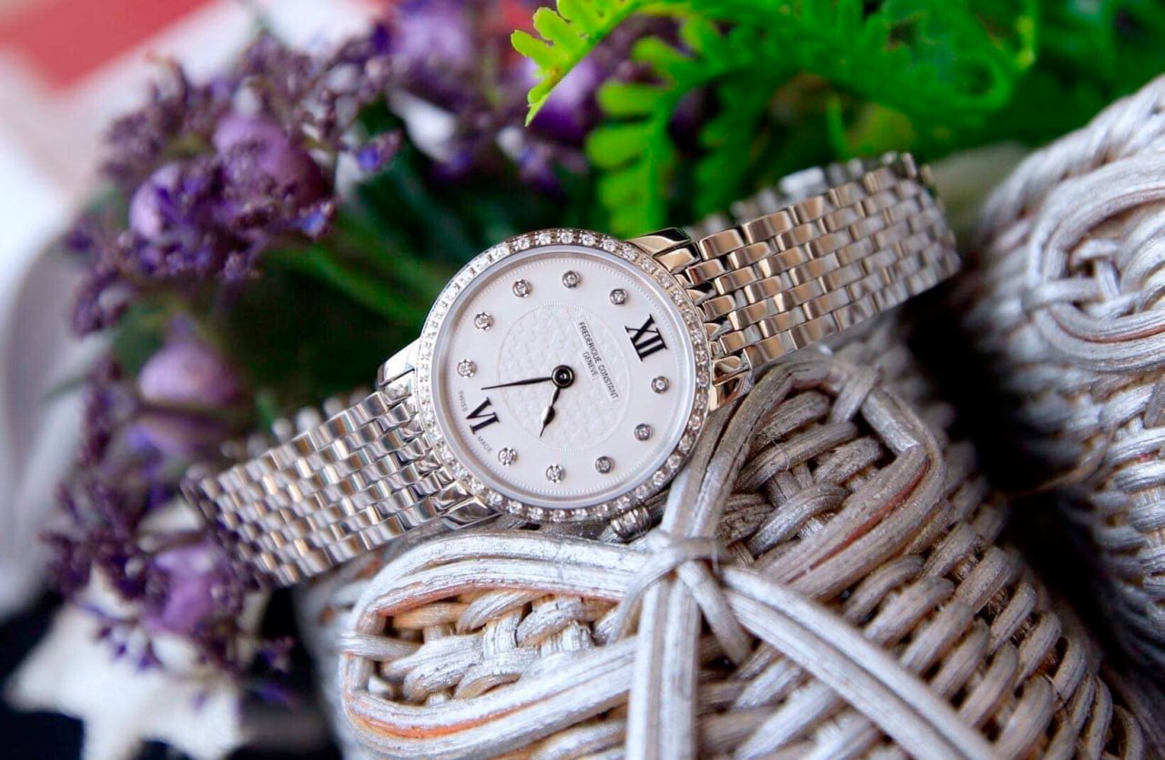(ĐỒNG HỒ NỮ) Frederique Constant Slimline Diamond White Dial Silver Tone FC-200WHDSD6B ( FC200WHDSD6B ) ( 200WHDSD6B ) 25mm
