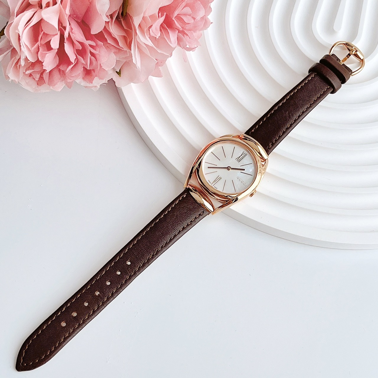 Ảnh 6 của (ĐỒNG HỒ NỮ) Gucci Horsebit Brown Women's Watch 30mm YA140507