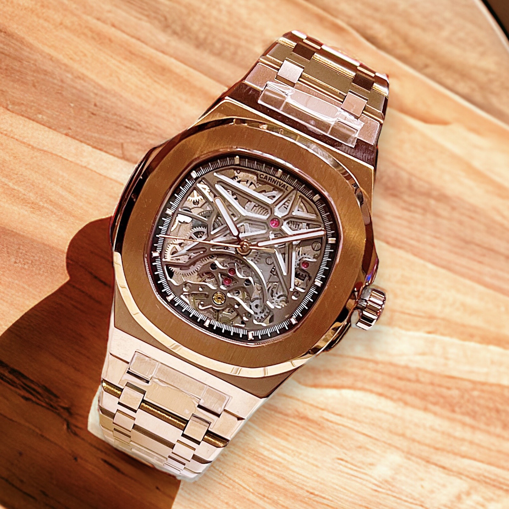 Ảnh 3 của (ĐỒNG HỒ NAM) (New) CARNIVAL 8118G (gold) 41mm
