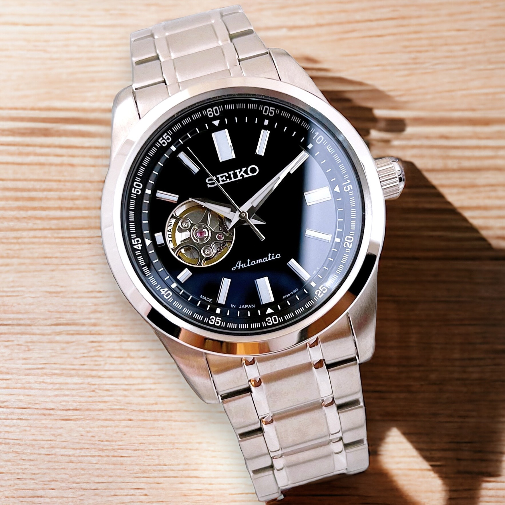(ĐỒNG HỒ NAM) Seiko Automatic Open Heart Size 42mm