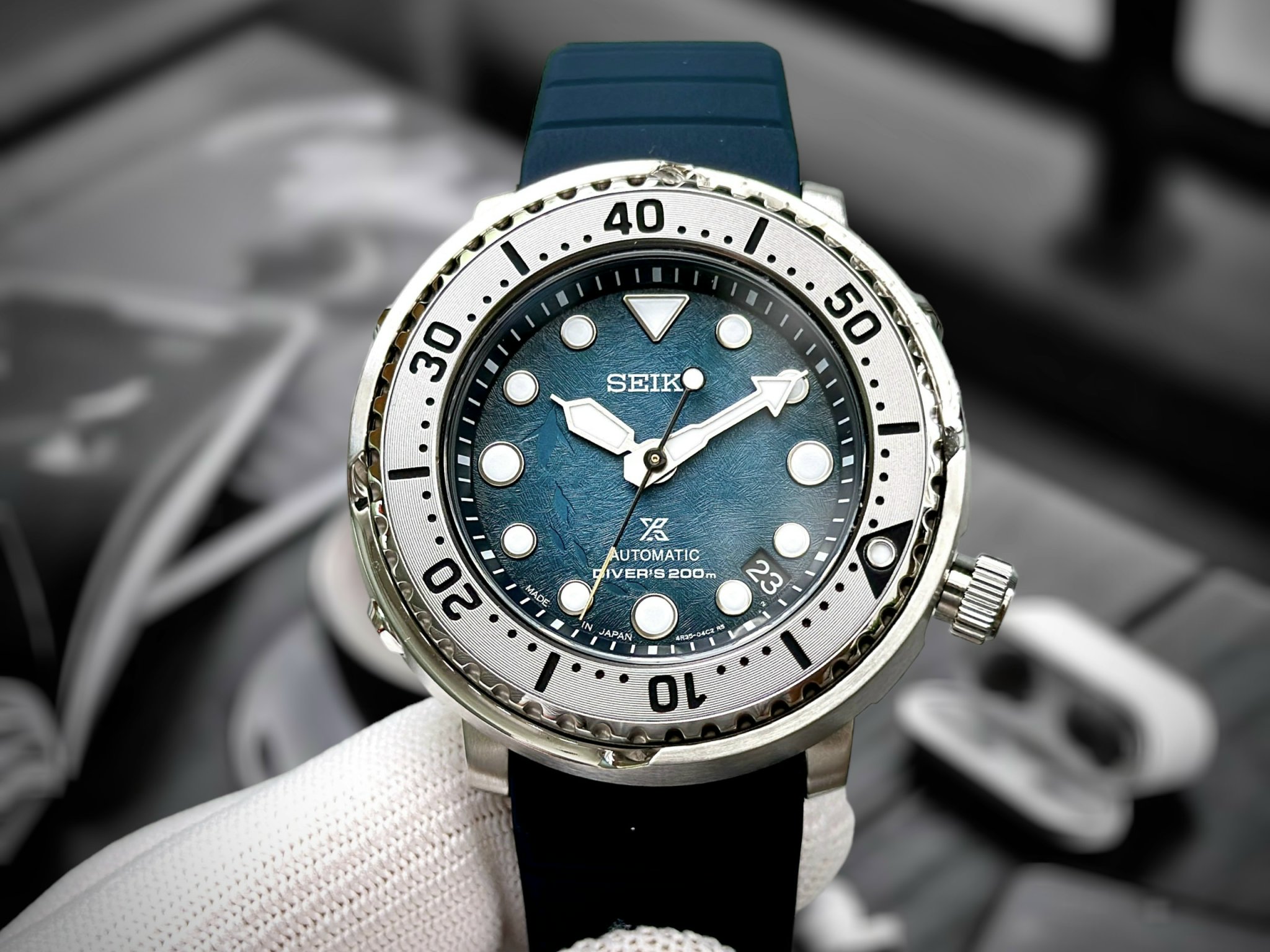 Ảnh 8 của (ĐỒNG HỒ NAM) (New) Seiko Prospex SRPH77K1 Divers Tuna Antartica Silicone Strap Watch ( SRPH77 )